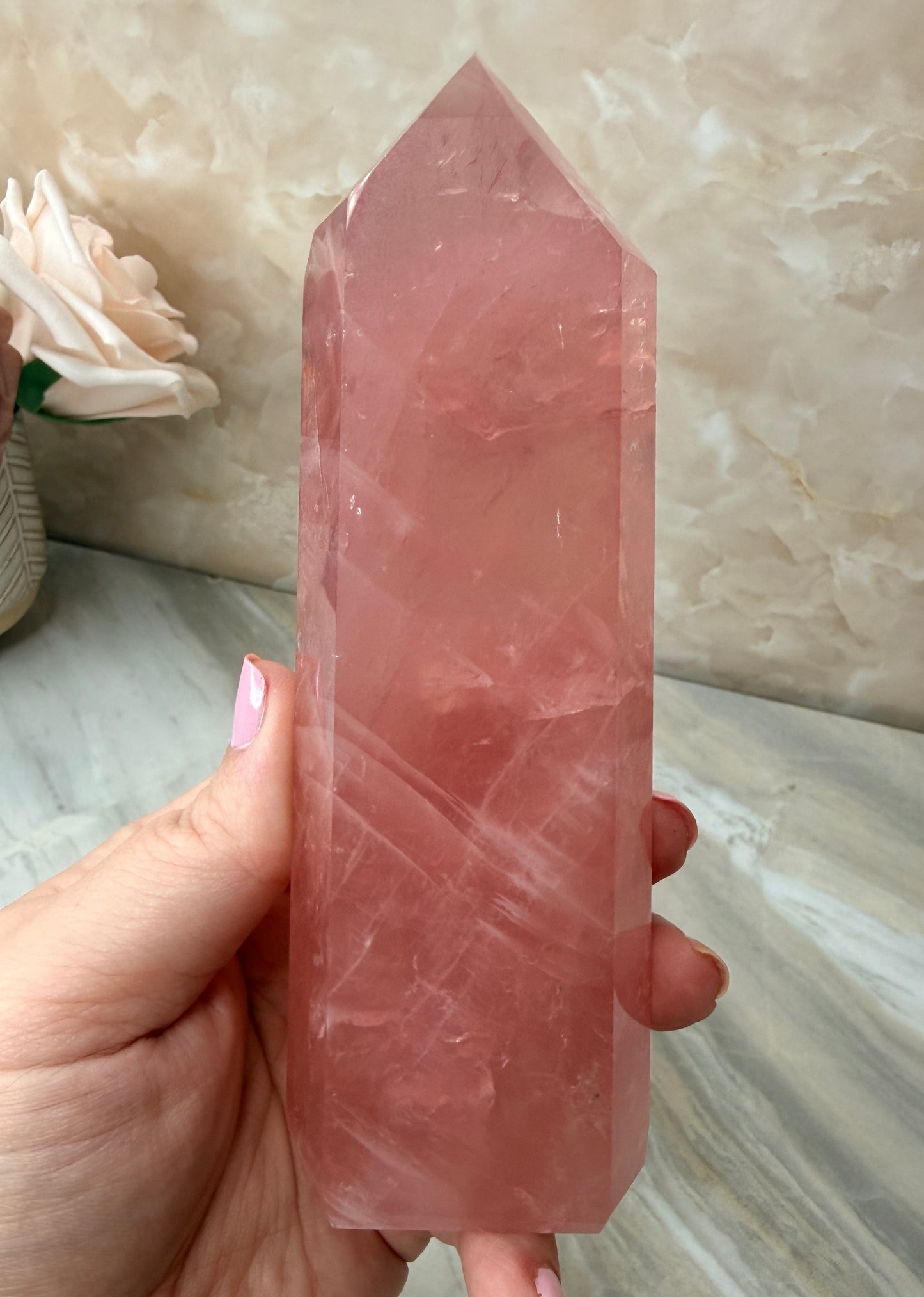 High Quality Rose Quartz Tower