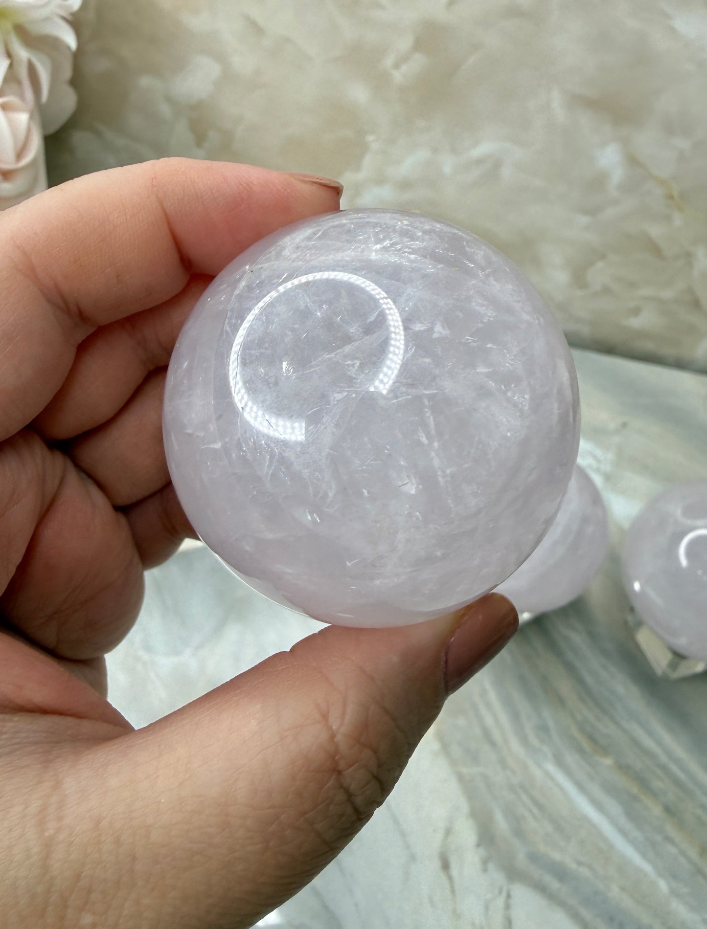 Periwinkle Rose Quartz Sphere