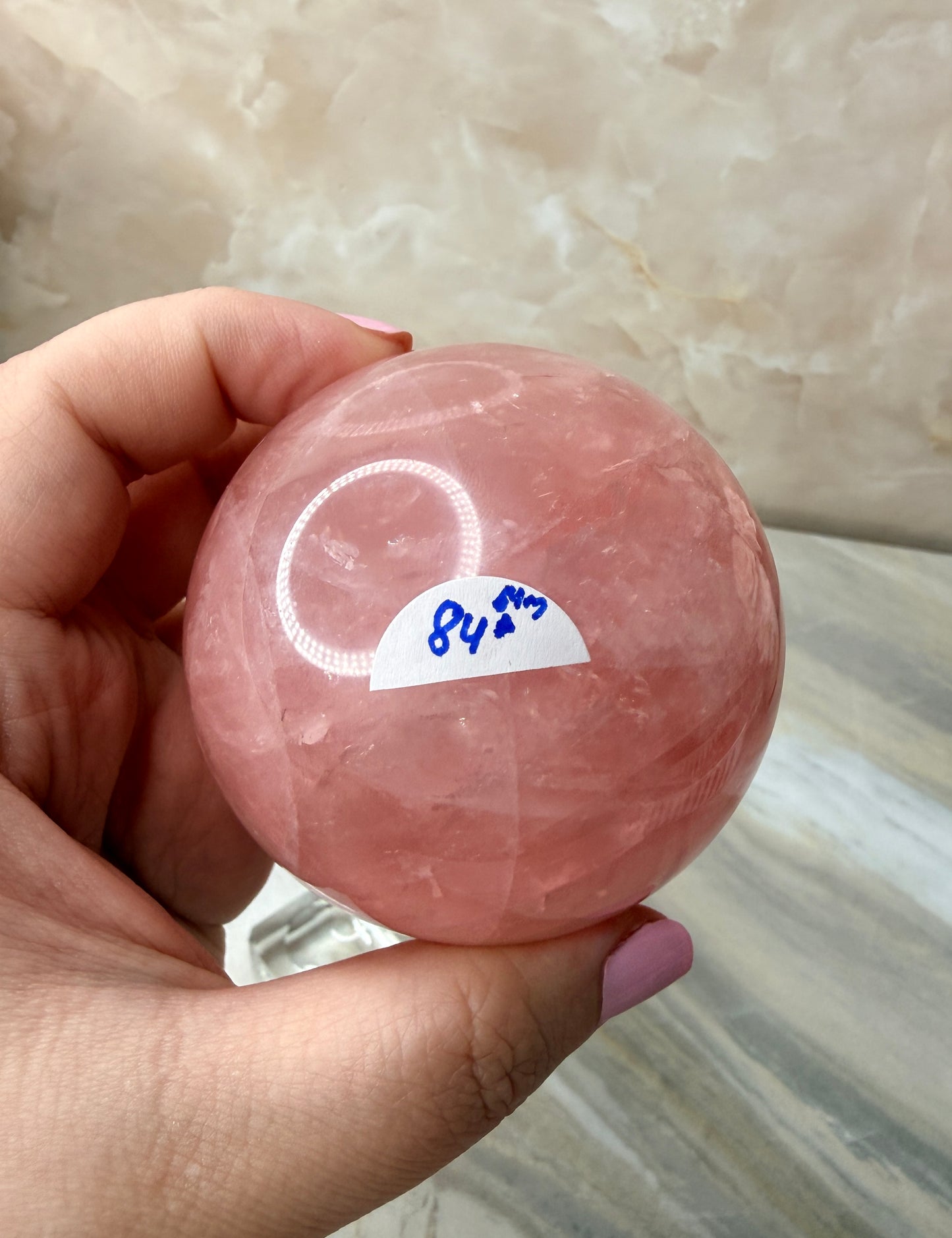High Quality Star Rose Quartz Sphere 64mm