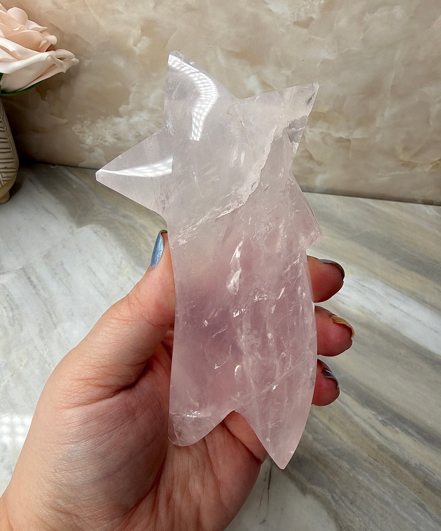 Girasol Rose Quartz Shooting Star from Brazil