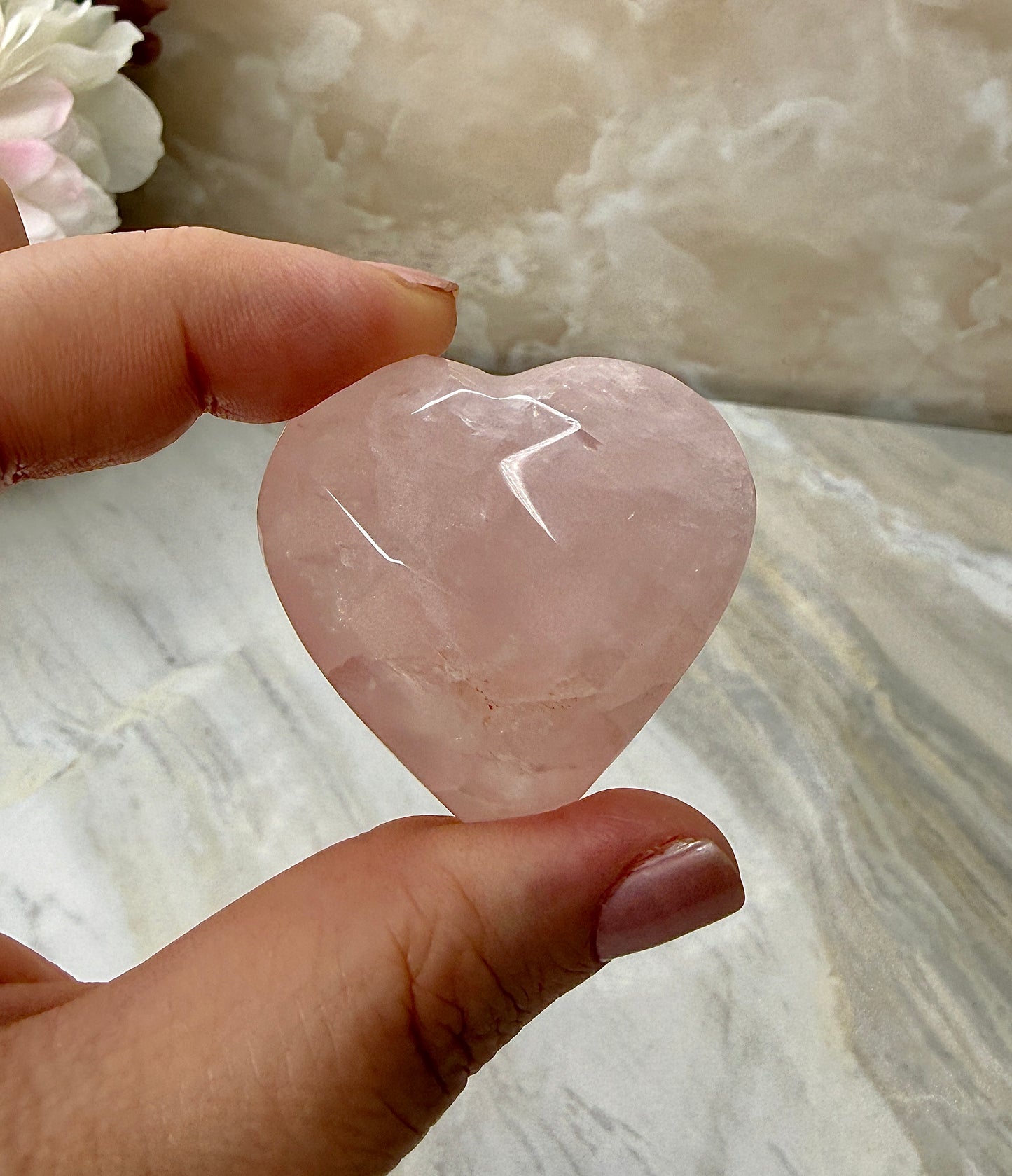 Rose Quartz Faceted Heart from Brazil