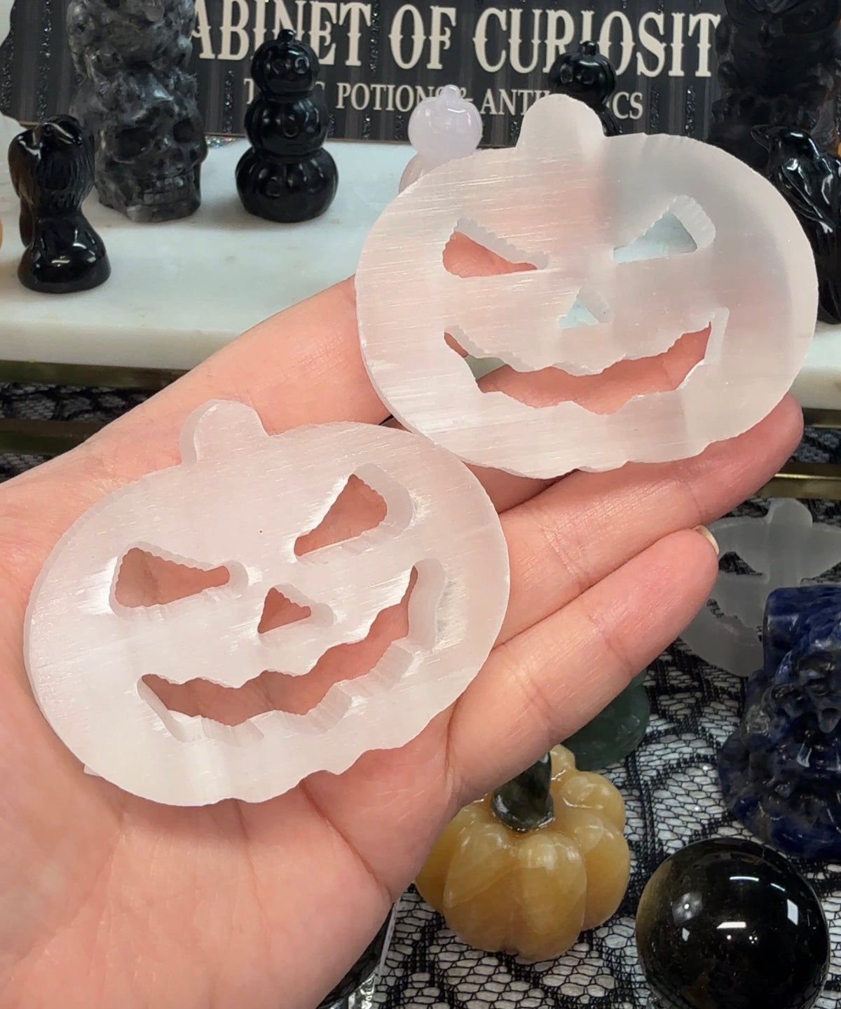 Pumpkin Selenite Carving