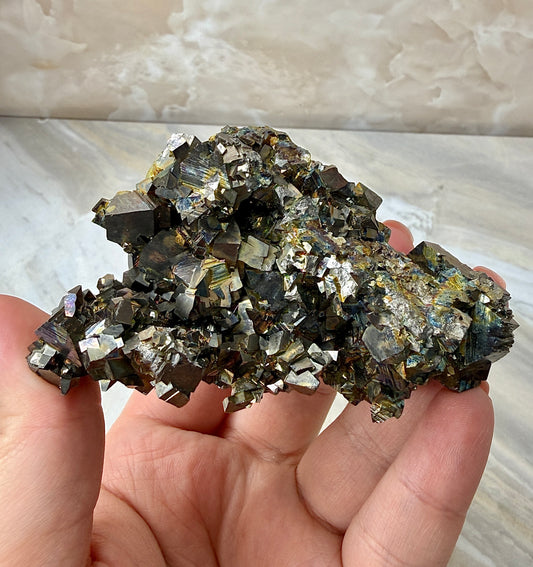 Iridescent Pyrite Cluster