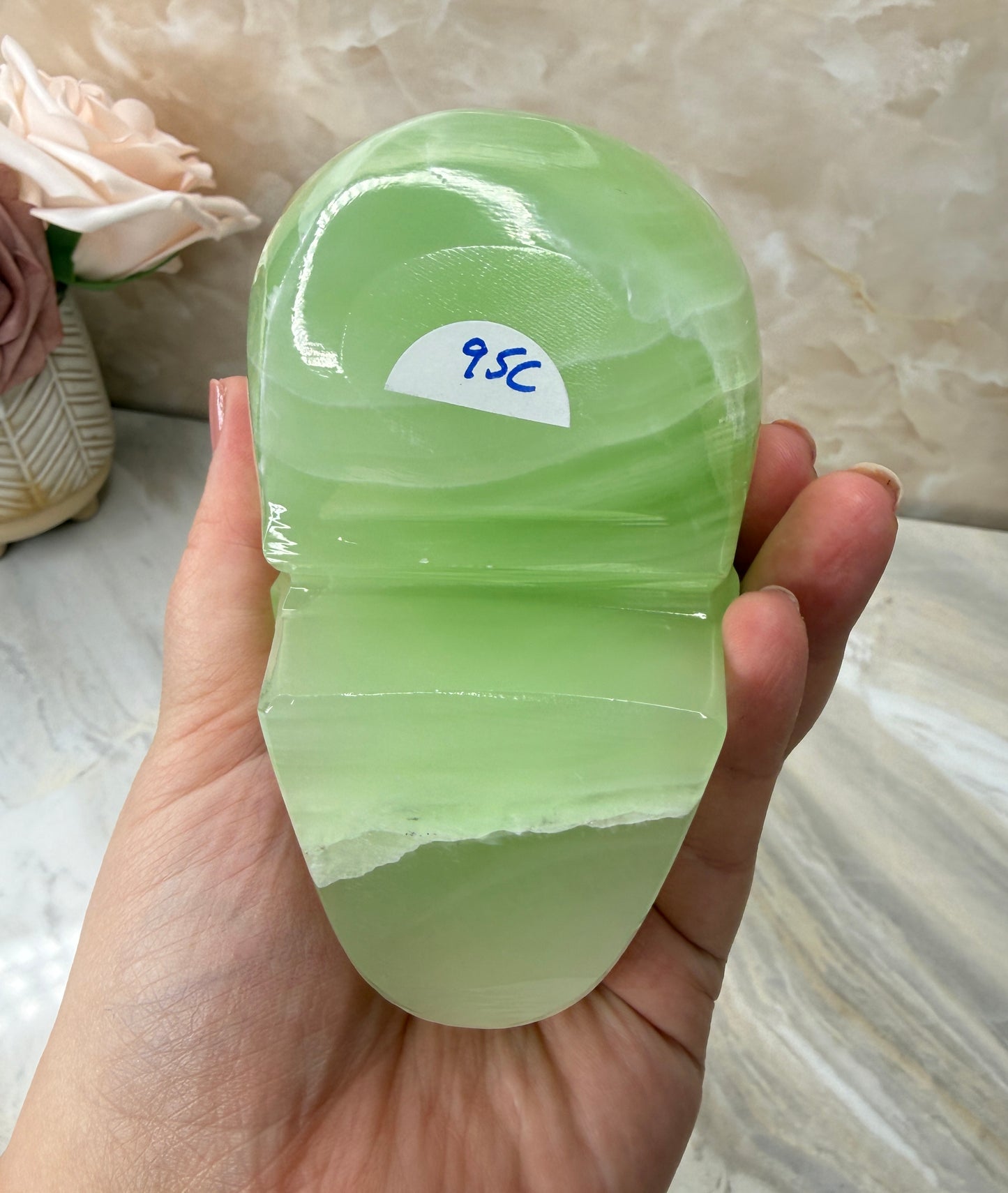 UV Reactive Green Calcite Skull