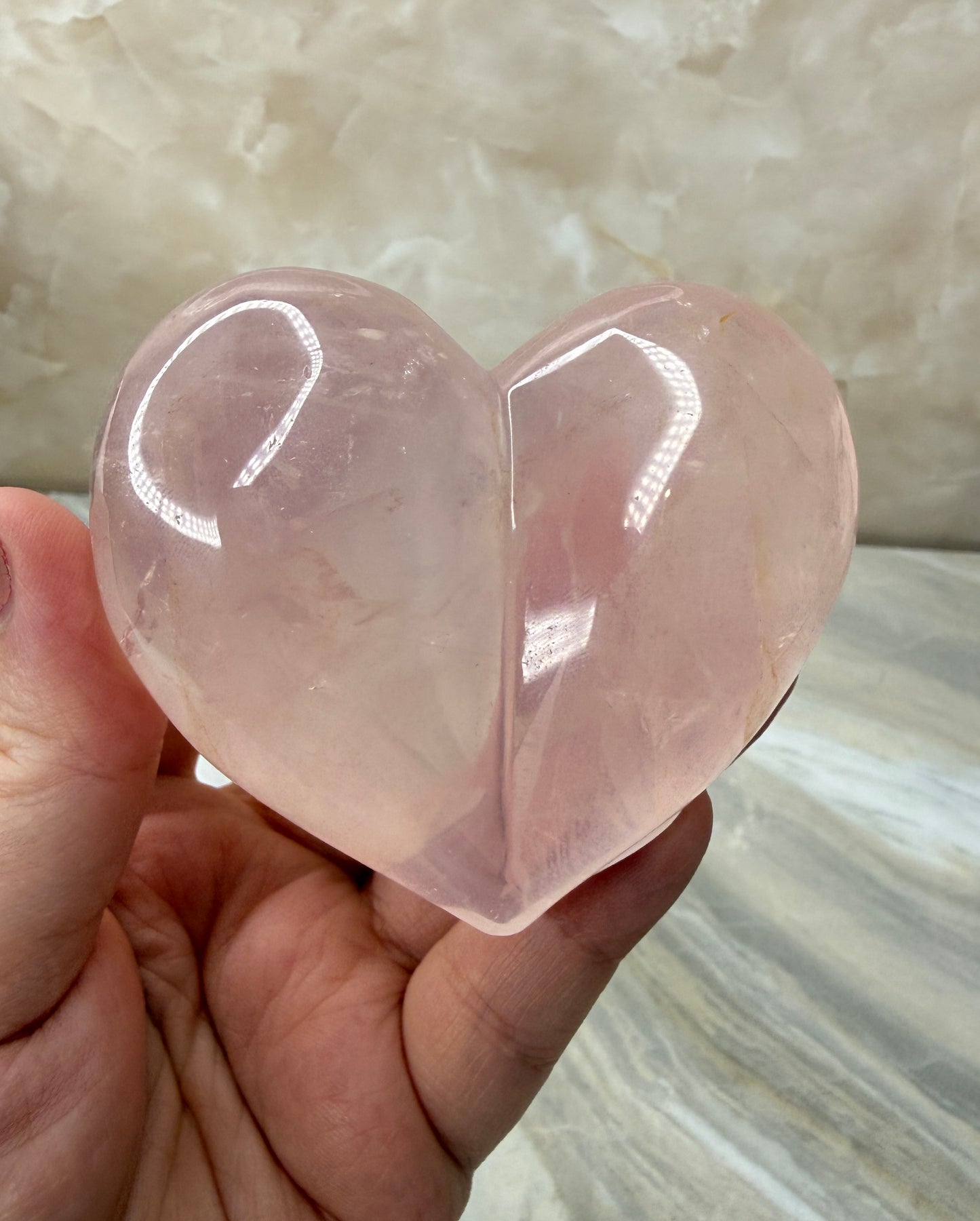 Star Rose Quartz Puffy Heart from Madagascar
