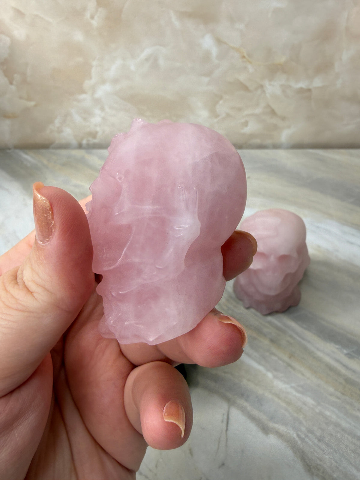 Crystal Skull in Hand Carving