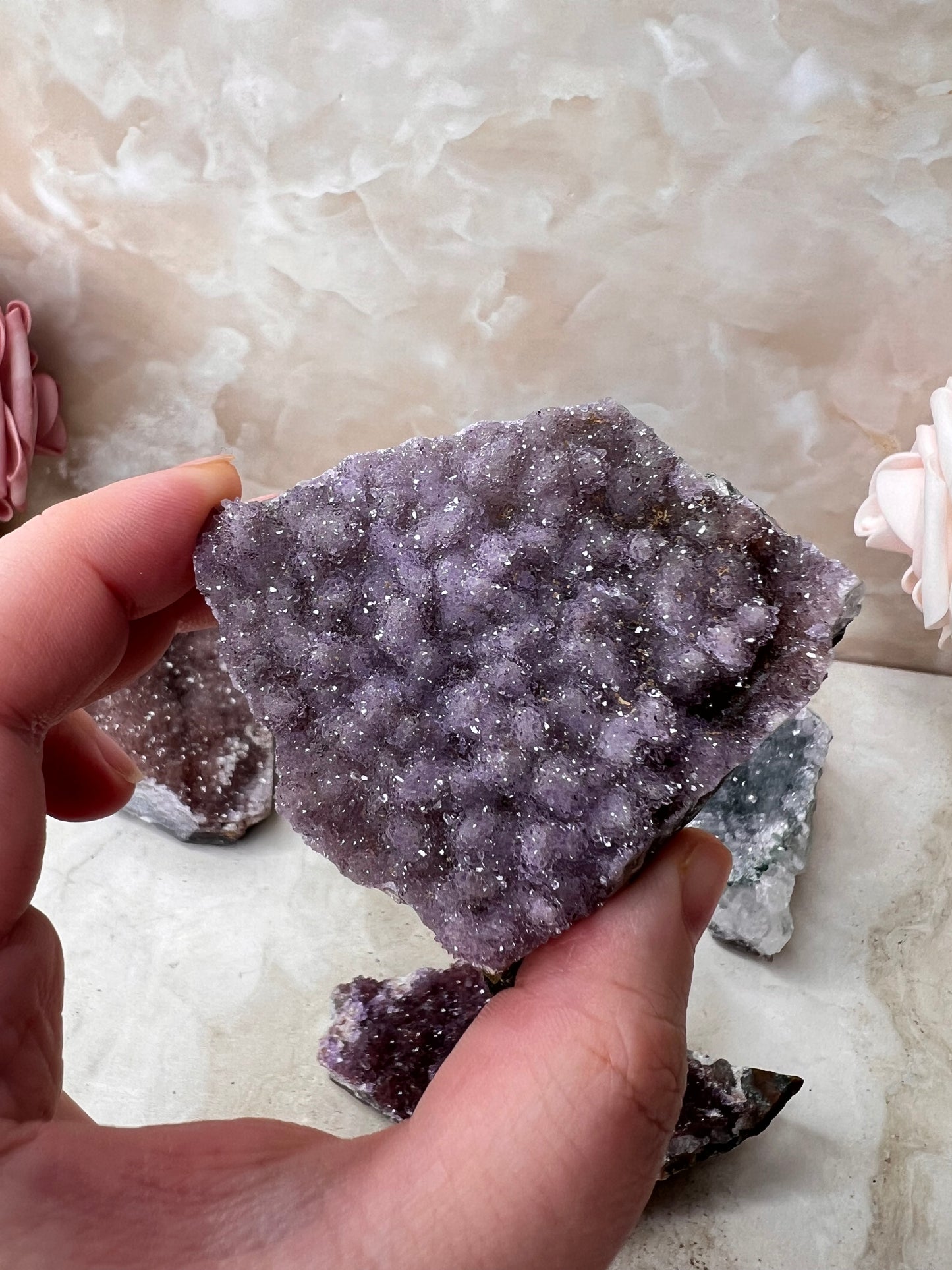 Druzy Sugary Rainbow Amethyst Cluster