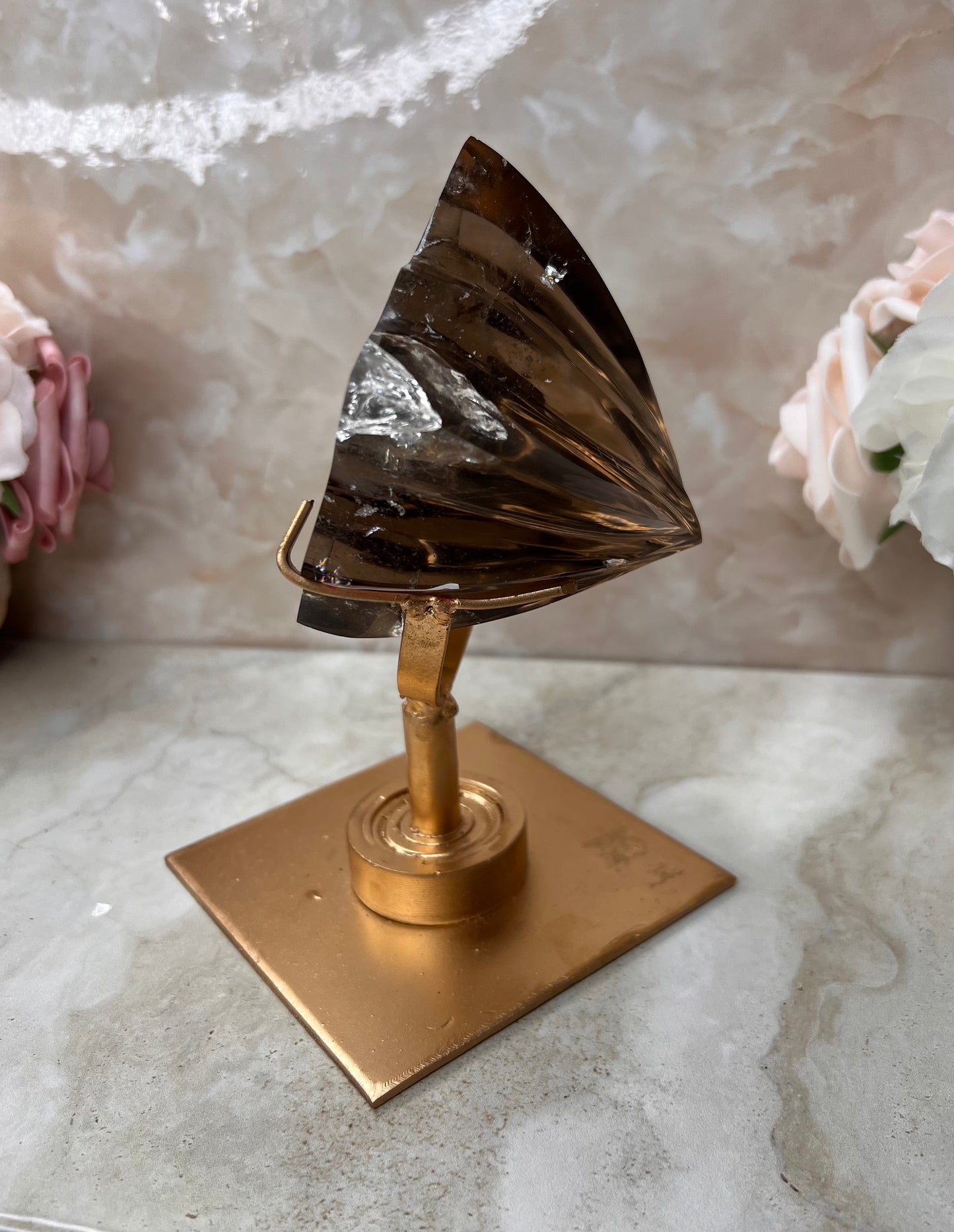 Smokey Quartz Shooting Star on Rotating Stand