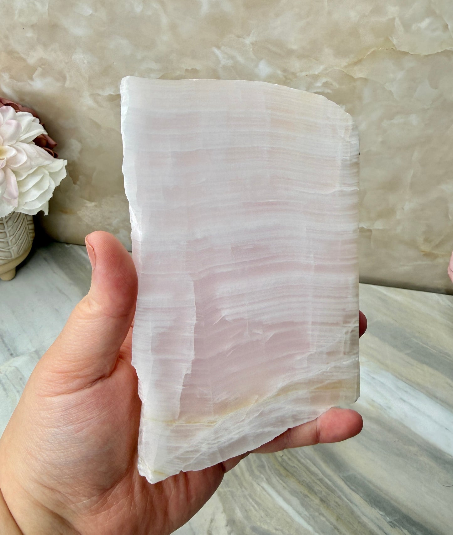 UV Reactive Pink Mangano Calcite Slab