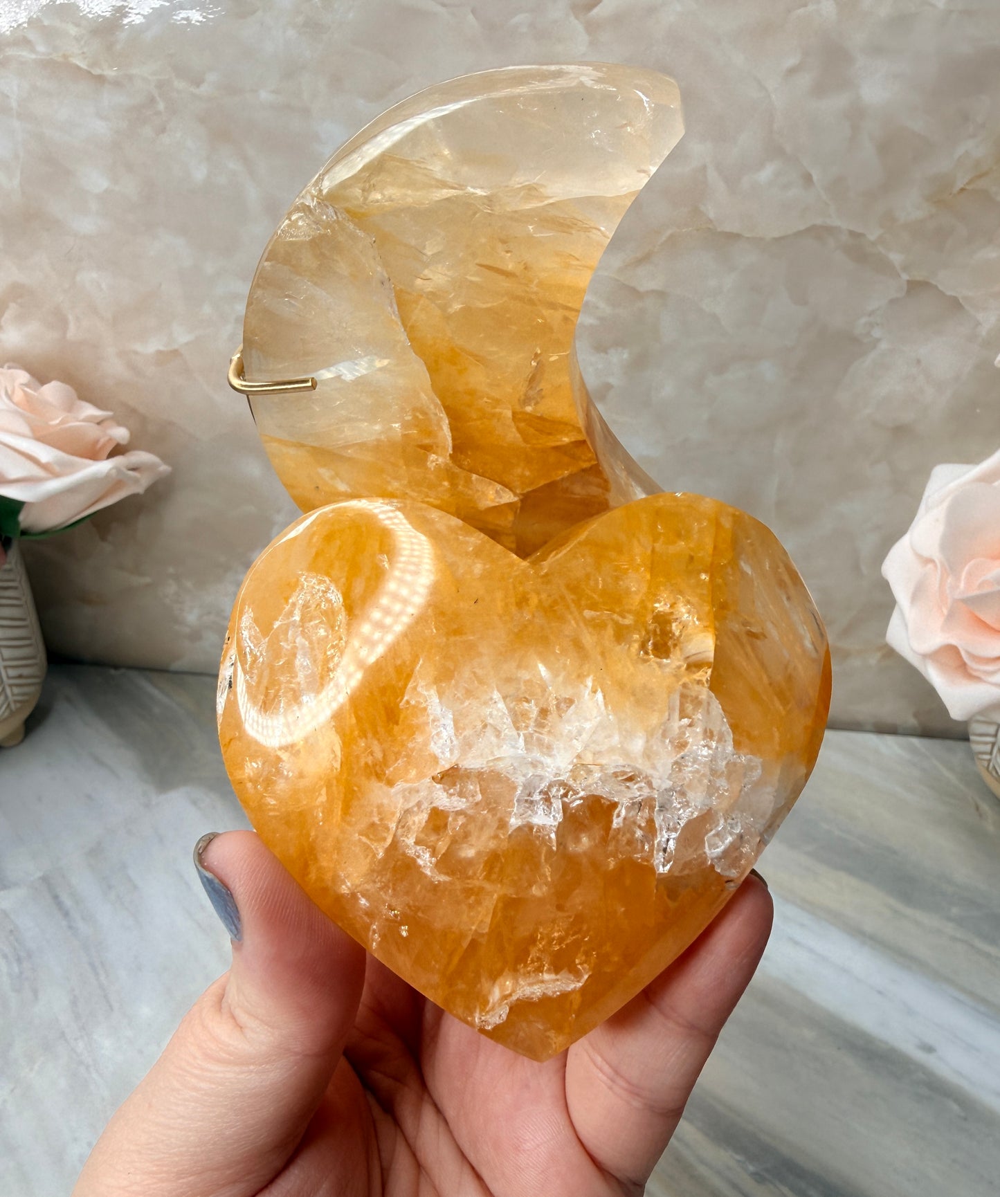 Custom Golden Healer Moon & Heart from Brazil