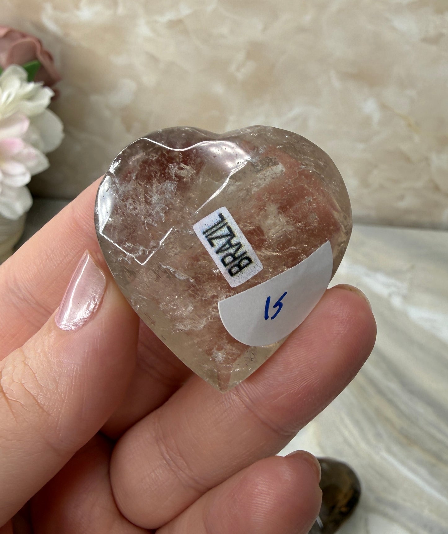 Smokey Quartz Faceted Heart from Brazil