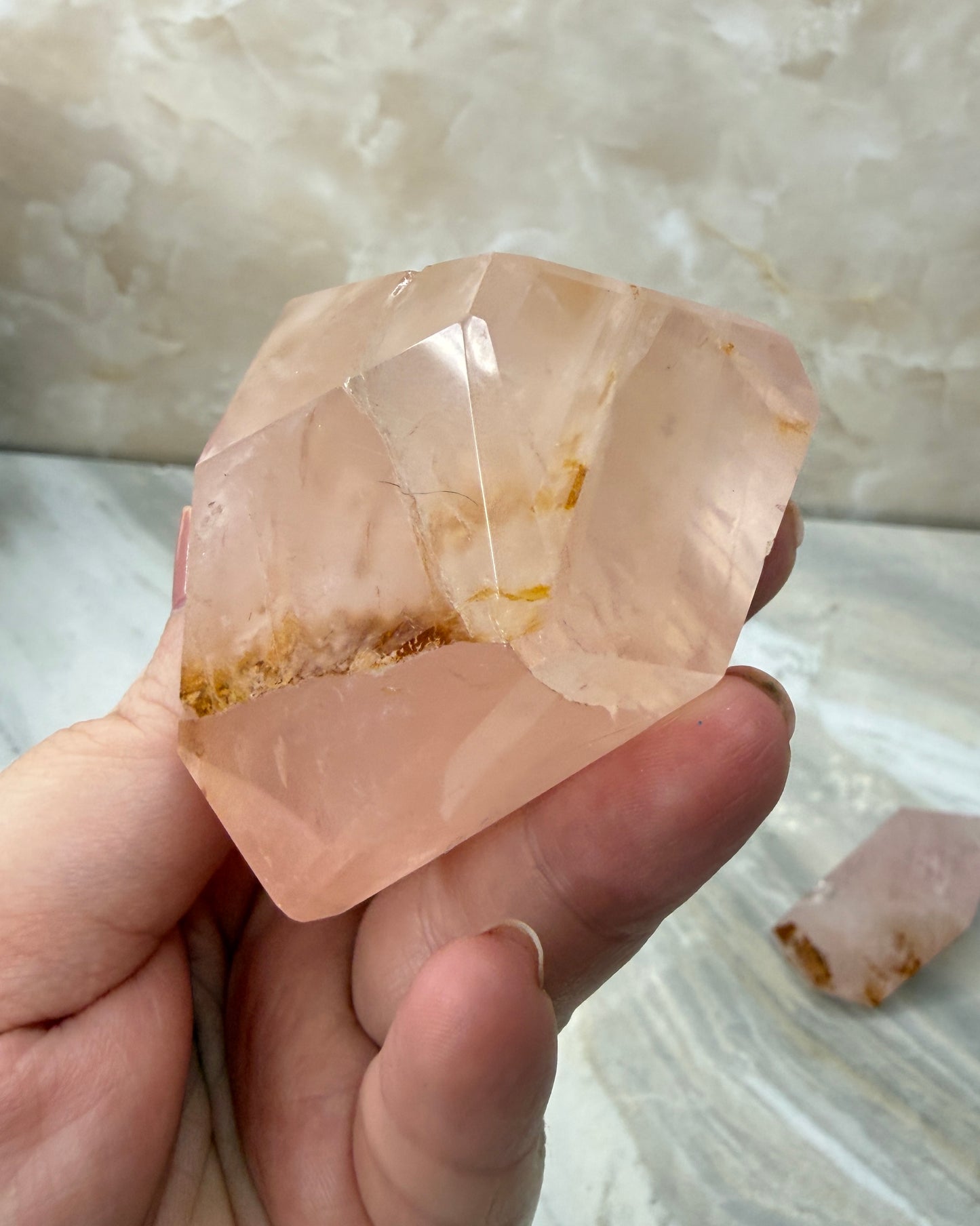 Rose Quartz & Golden Healer Freeform from Brazil