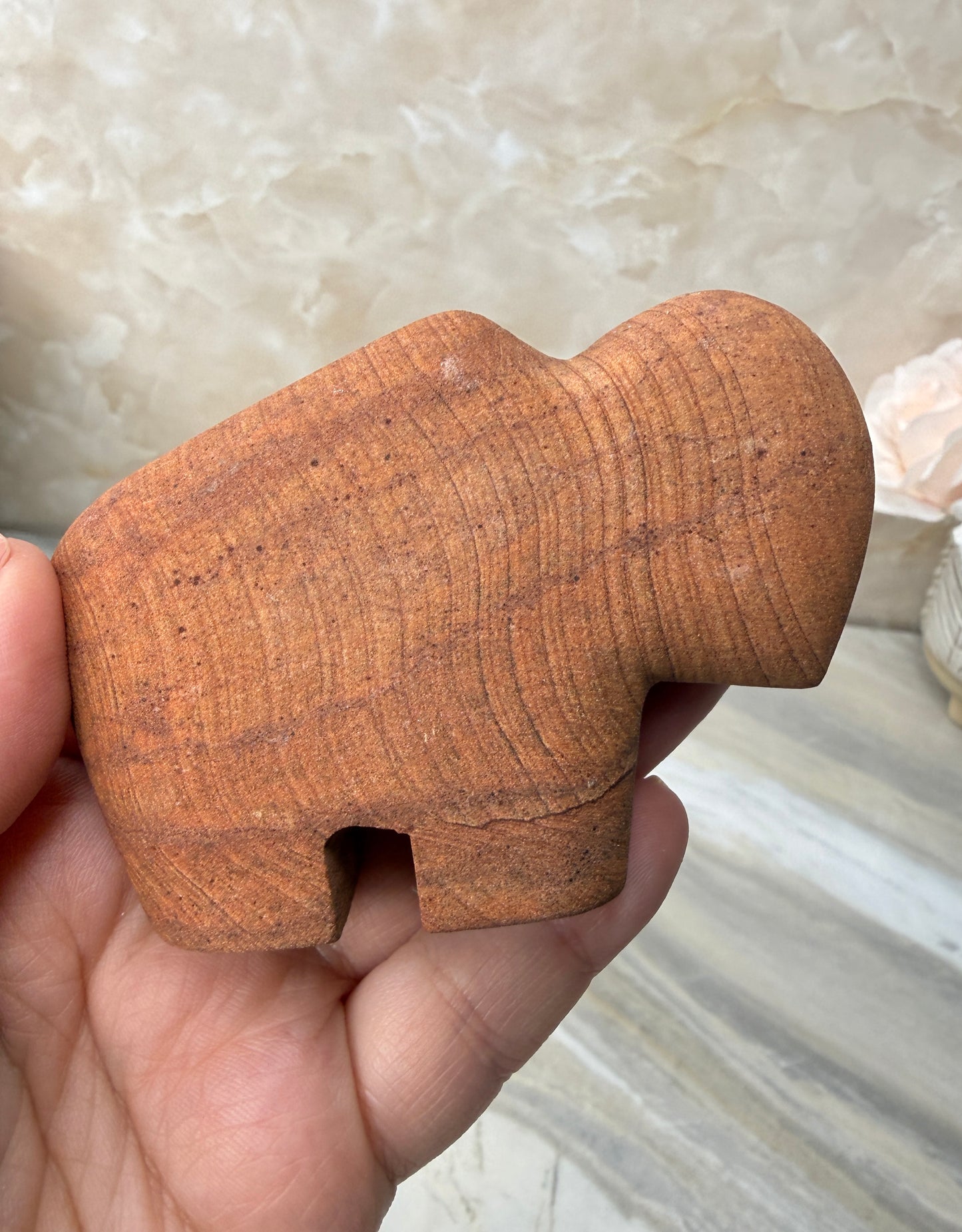 Sandstone Buffalo Carving