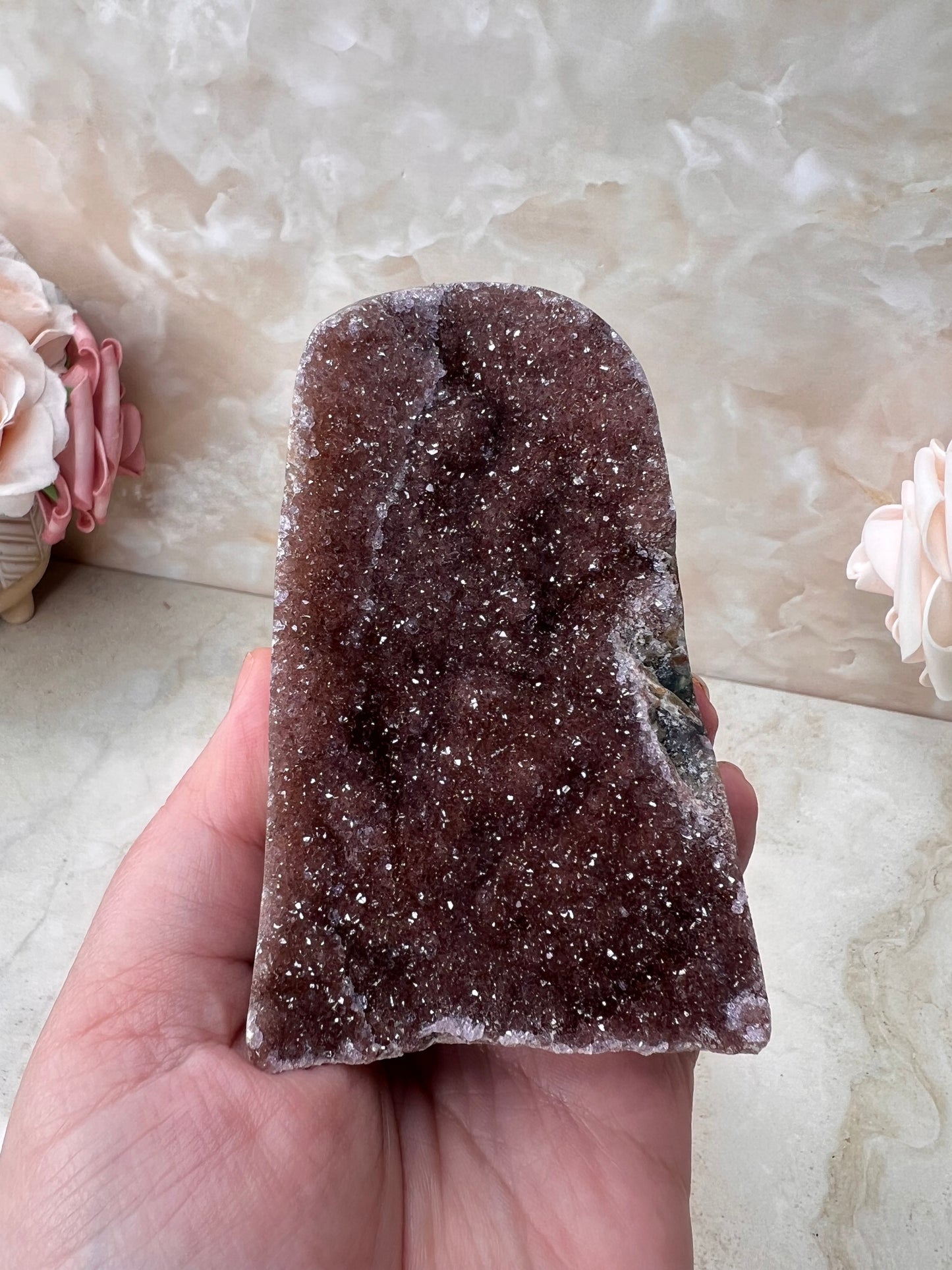 Druzy Sugar Rainbow Amethyst Cut Base