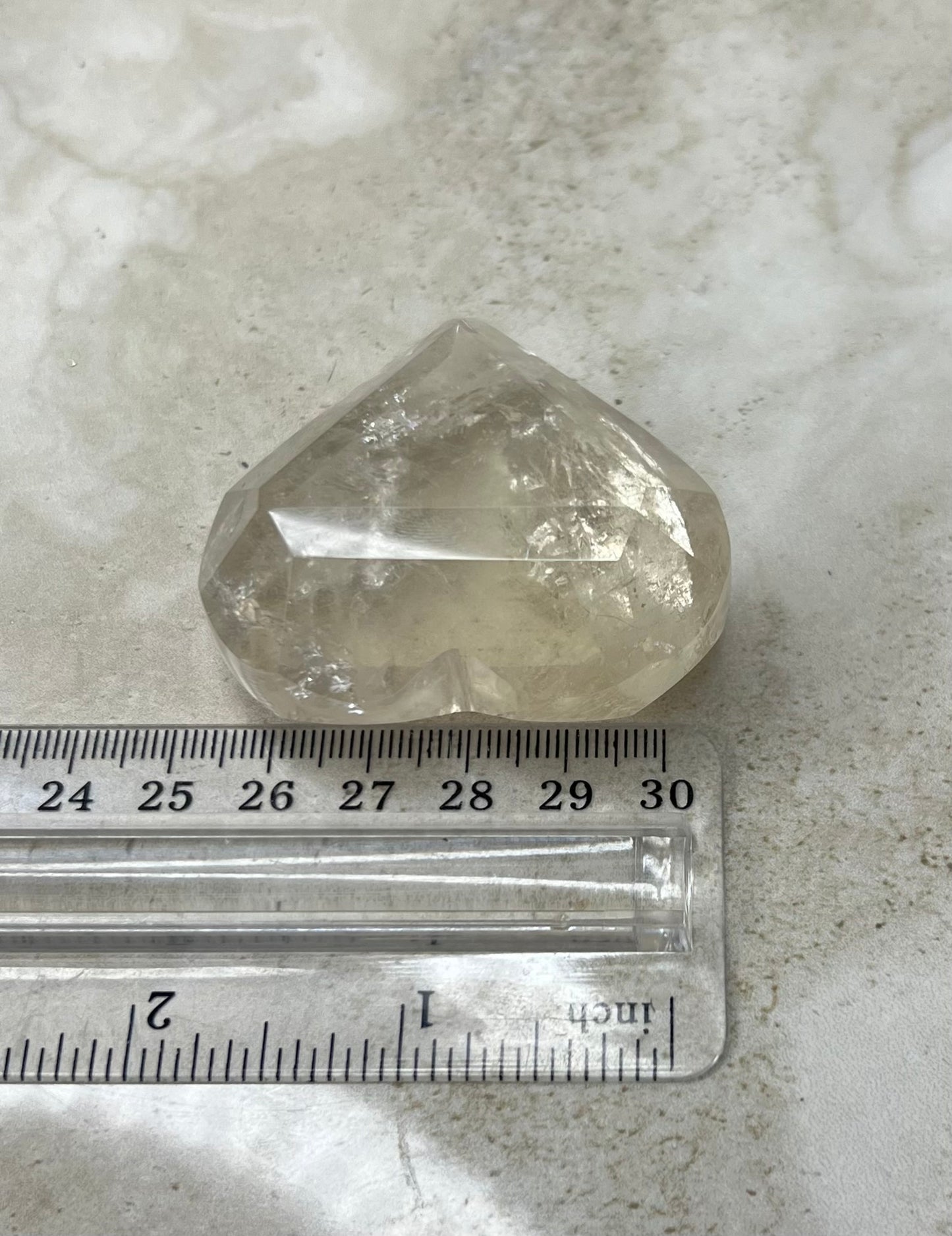 Faceted Citrine Quartz Heart from Brazil