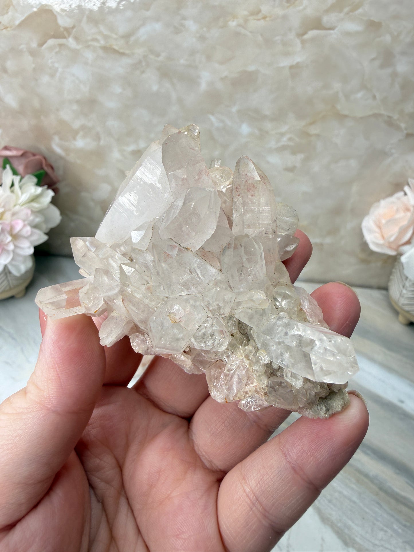 Pink Himalayan Quartz Cluster