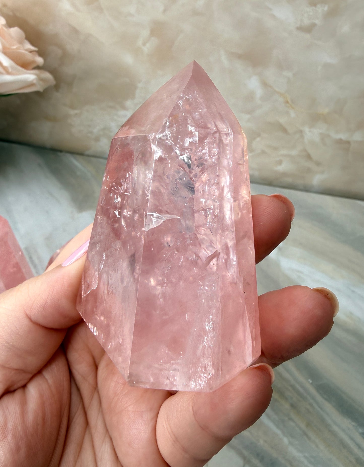 High Quality Rose Quartz Tower