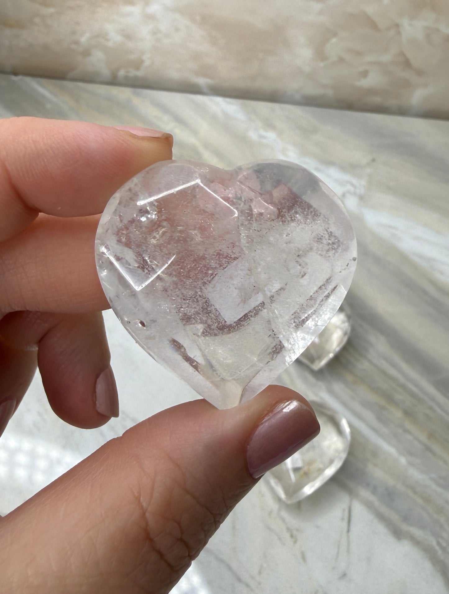 Clear Quartz Faceted Heart from Brazil