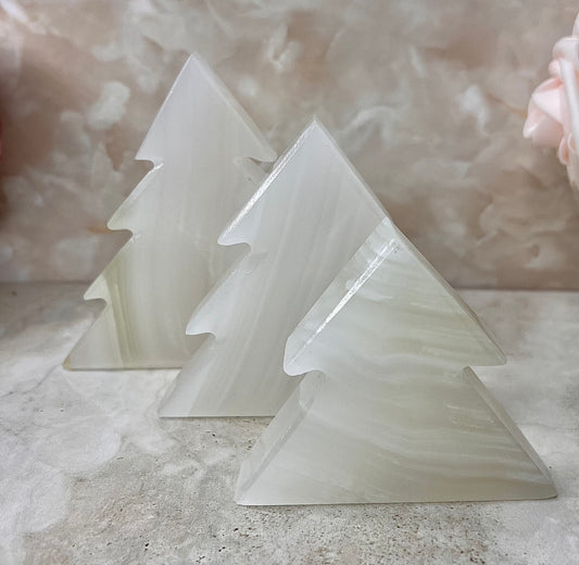 White Onyx Tree Set of 3