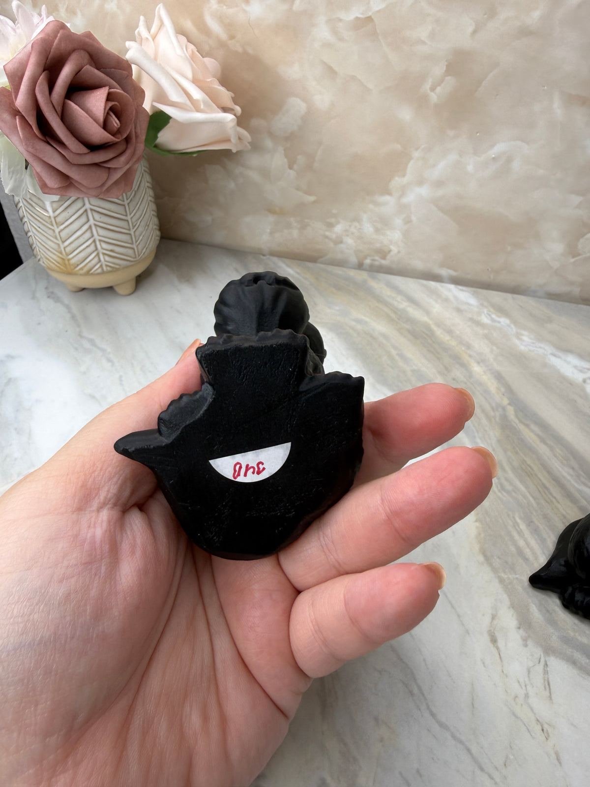 Obsidian Halloween Cat Carving
