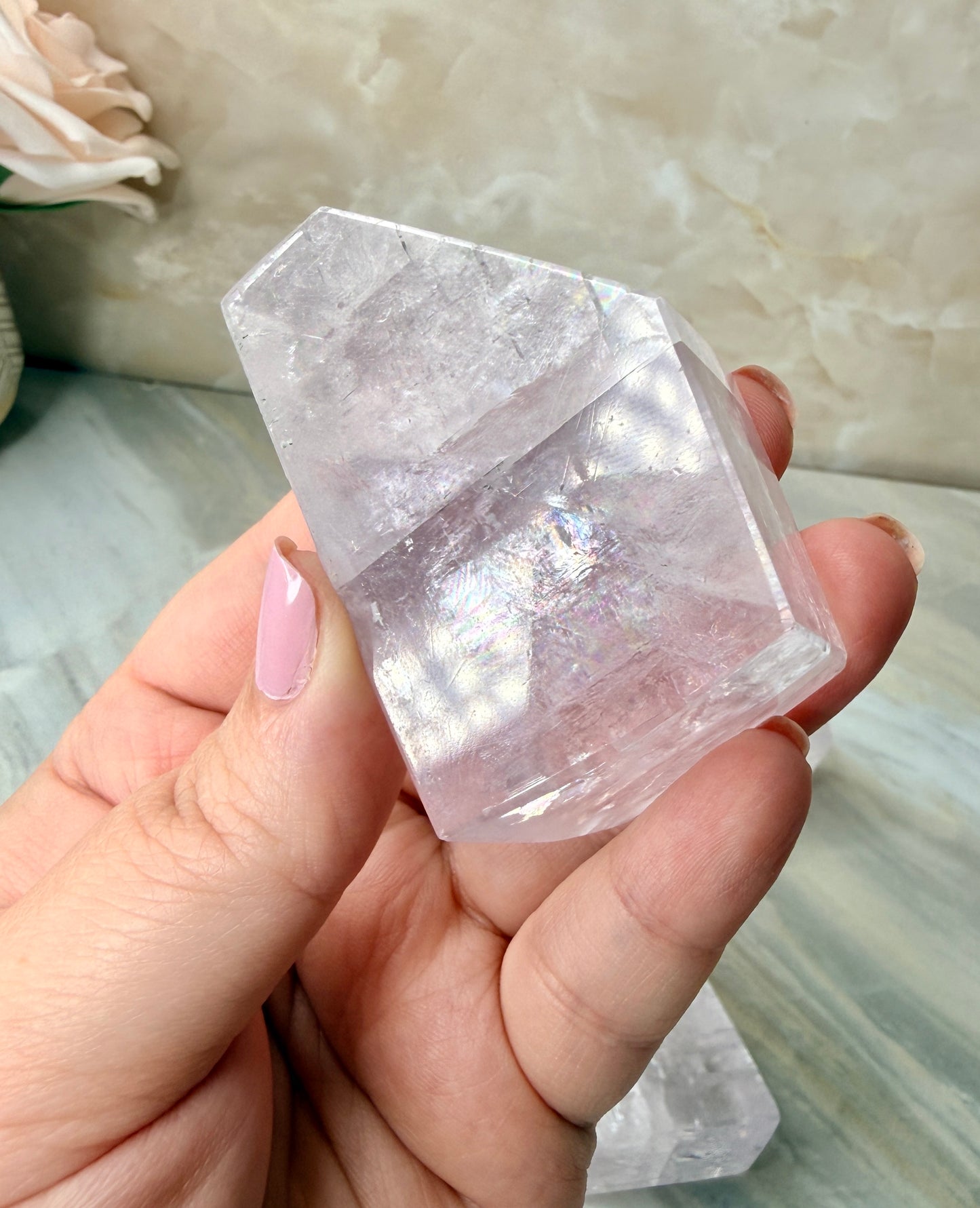 Fully Polished Purple Calcite from Madagascar