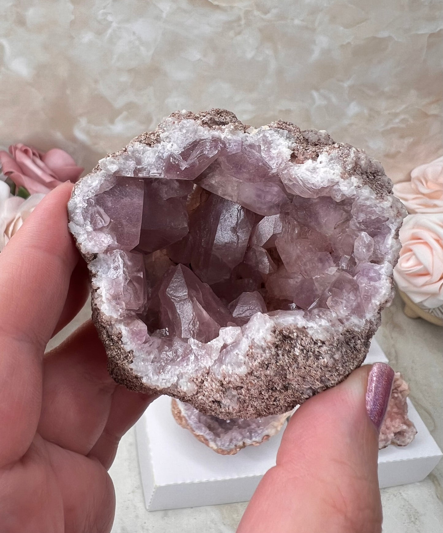 Pink Amethyst Geode from Argentina