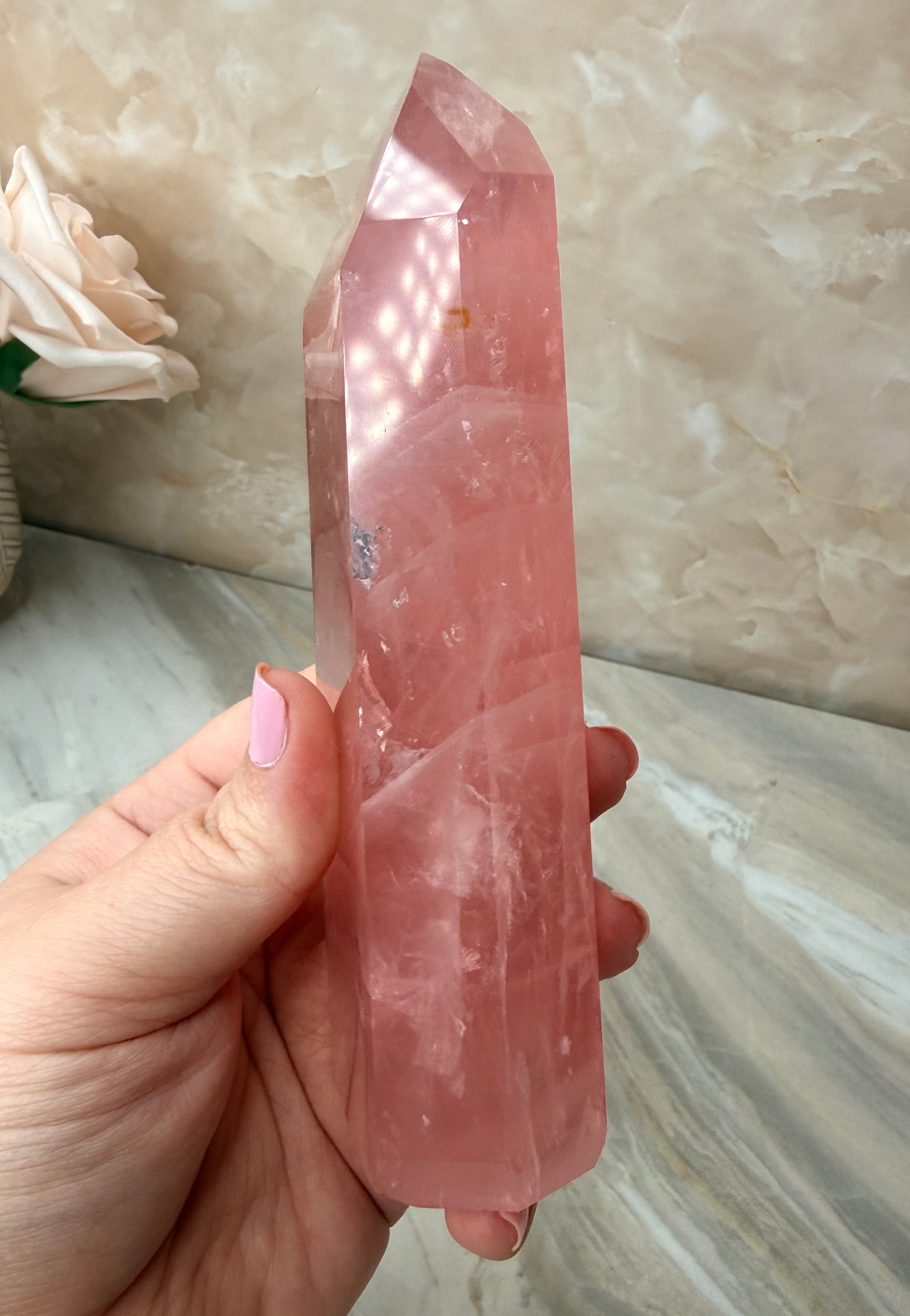 High Quality Rose Quartz Tower