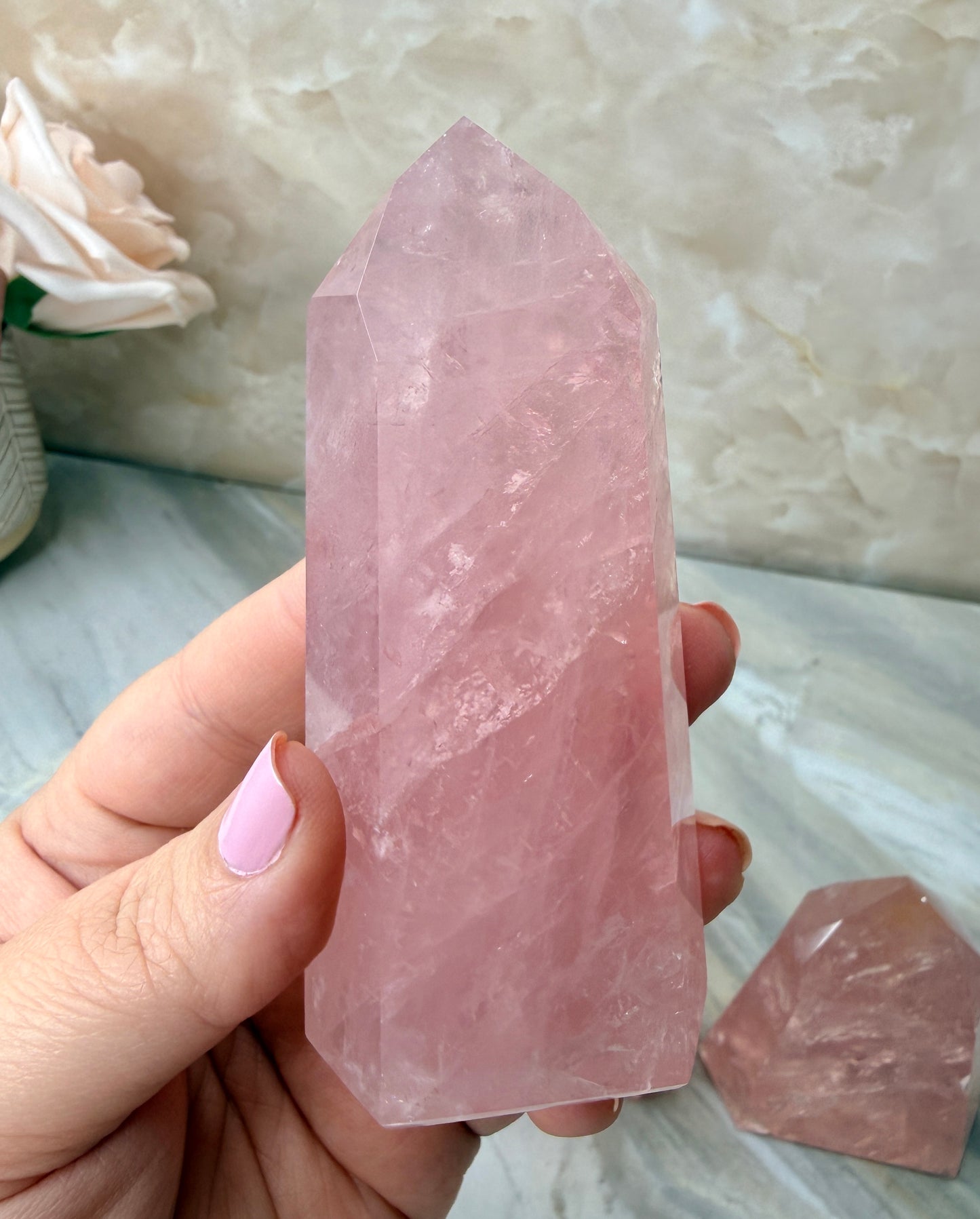 High Quality Rose Quartz Tower