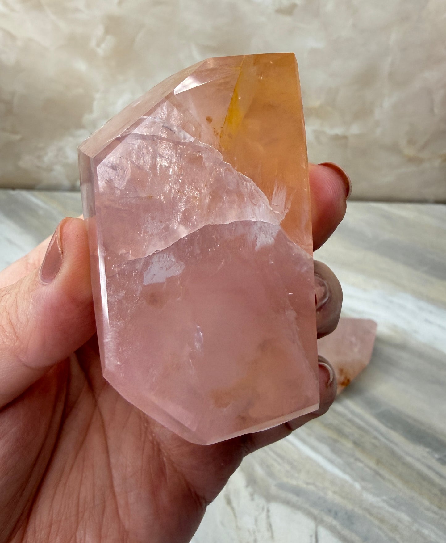 Rose Quartz & Golden Healer Freeform from Brazil