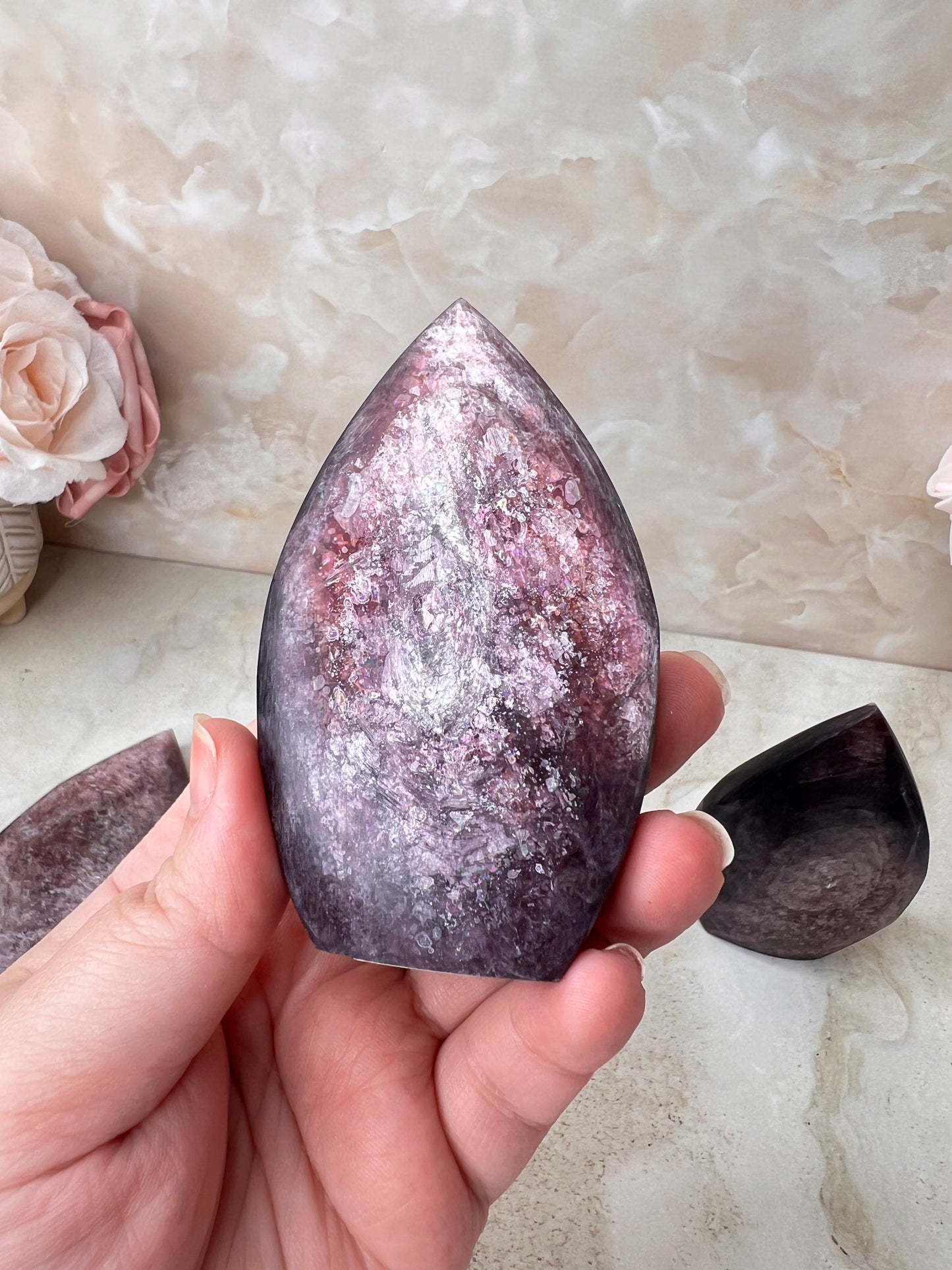 Gem Lepidolite Flame