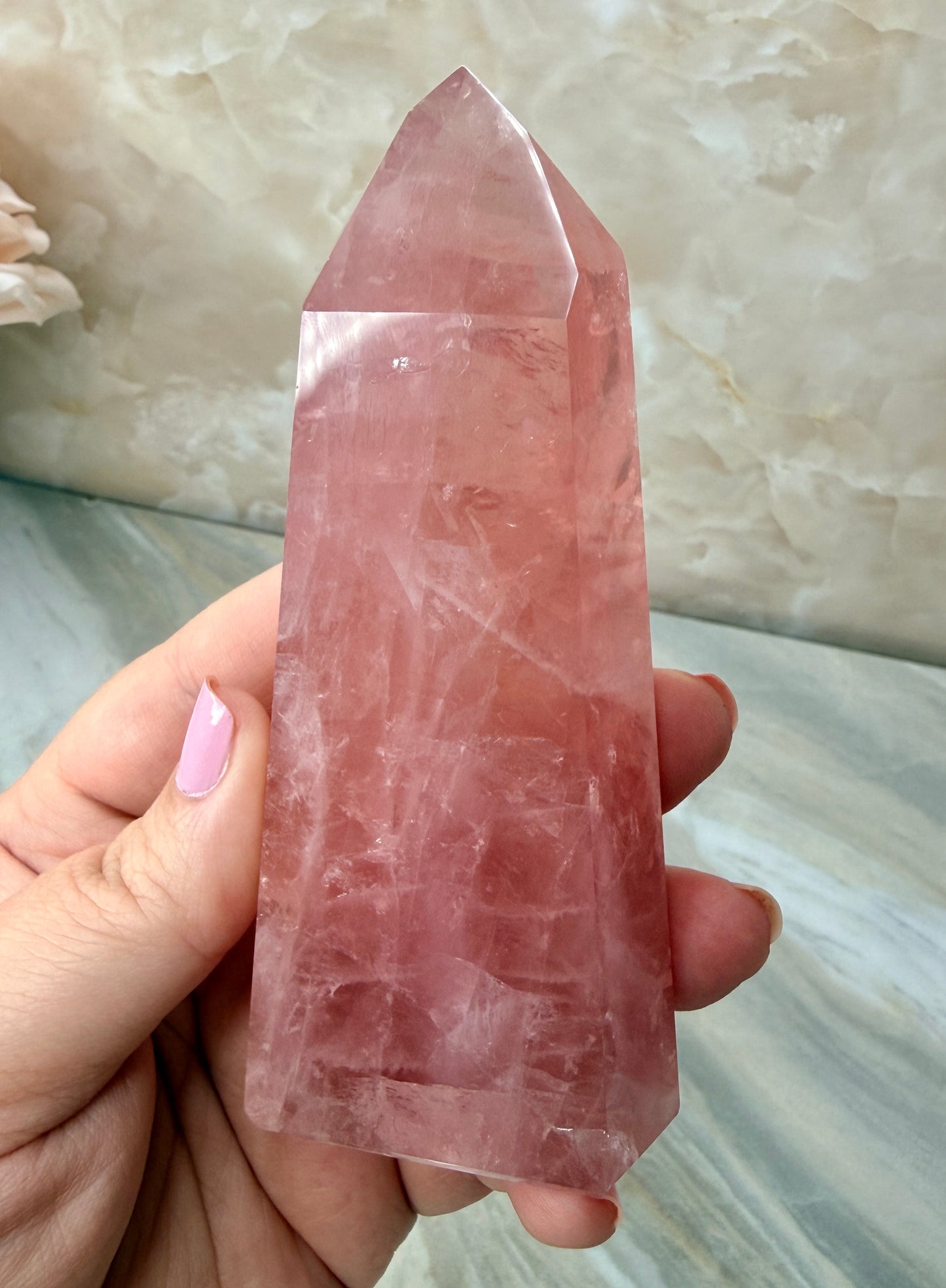 High Quality Rose Quartz Tower