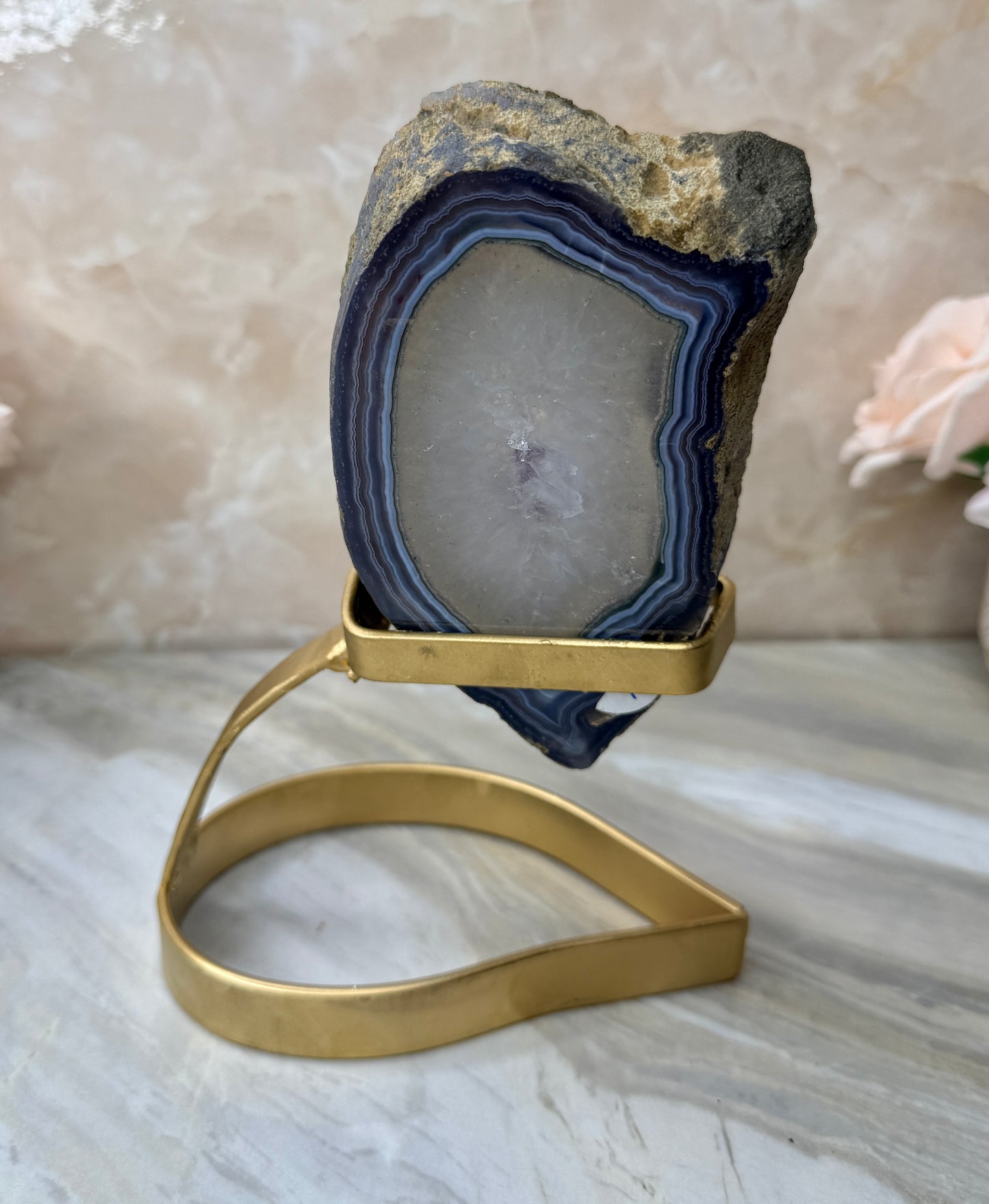 Amethyst & Agate Slab on Stand