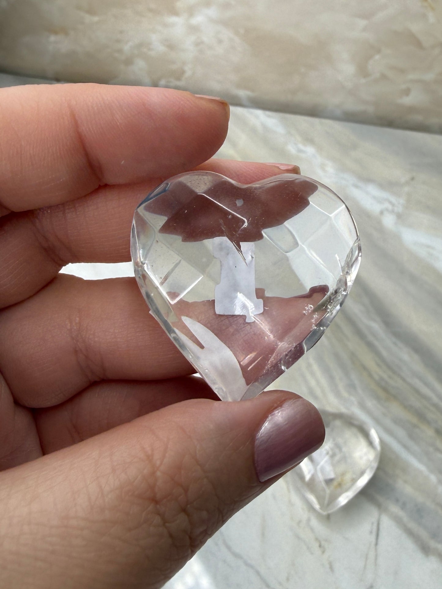 Clear Quartz Faceted Heart from Brazil