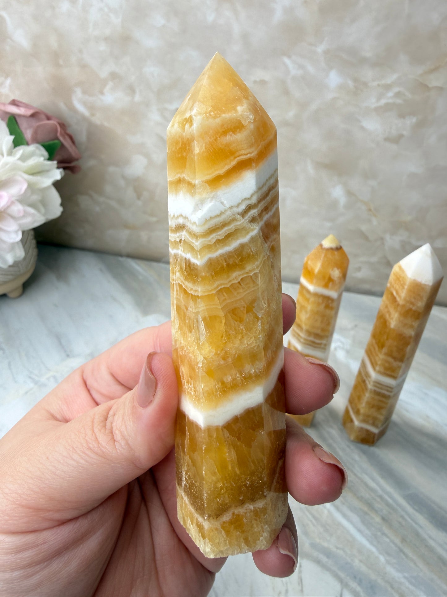 Orange Calcite Tower