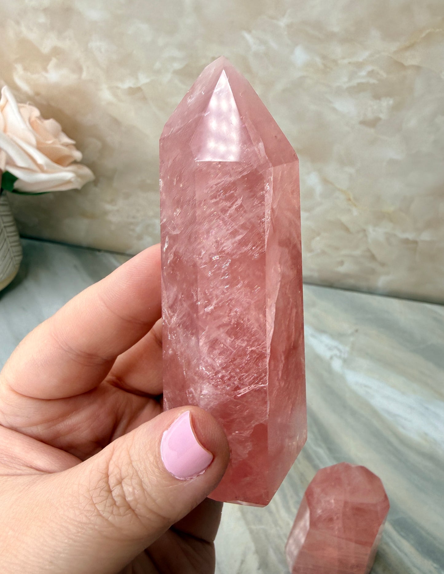 High Quality Rose Quartz Tower