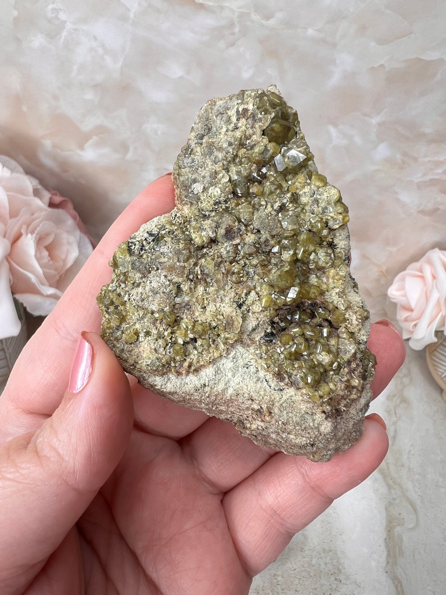 Green Garnet with Epidote from Mexico 2