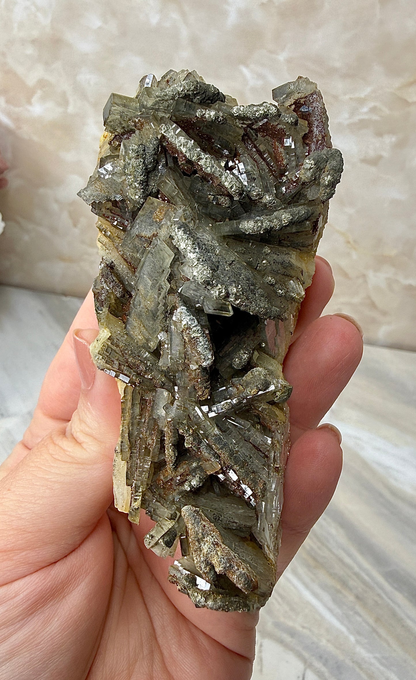 Barite with Pyrite Cluster from Morocco