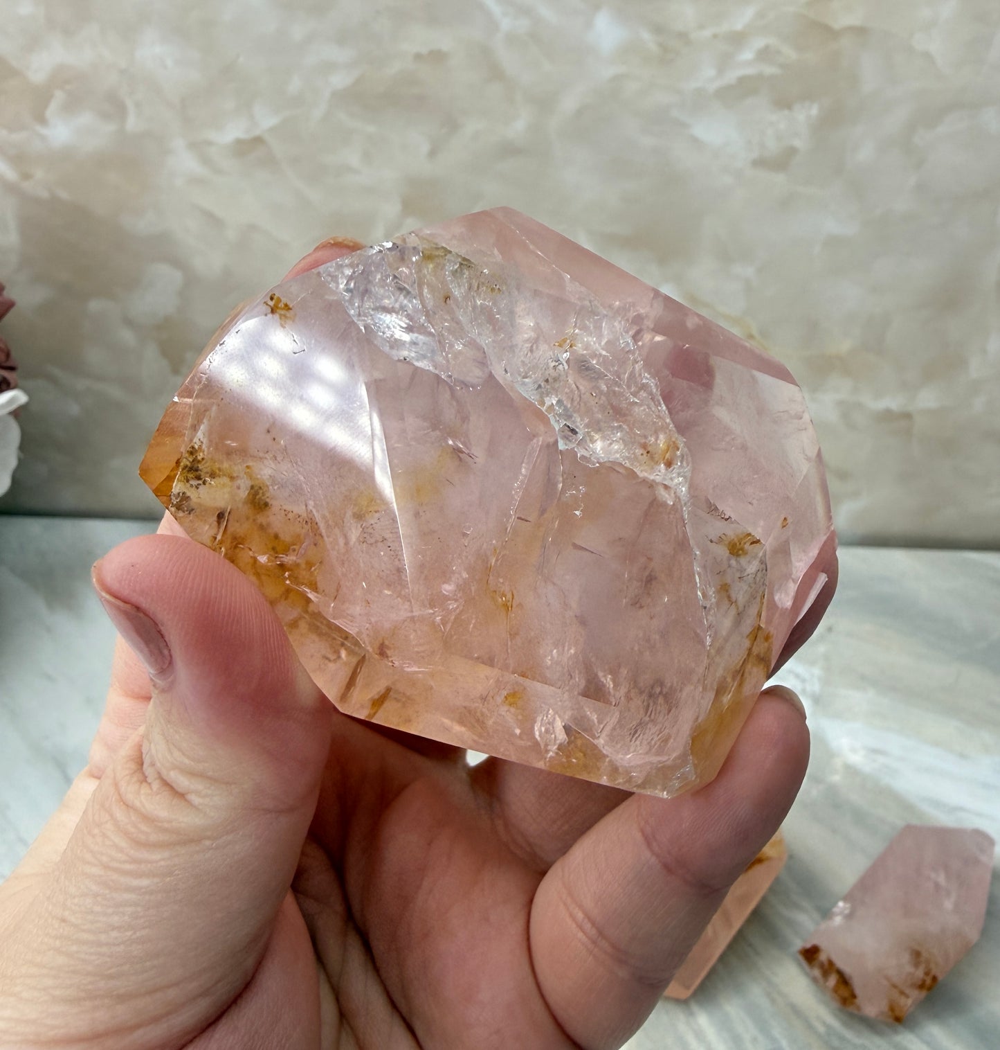 Rose Quartz & Golden Healer Freeform from Brazil