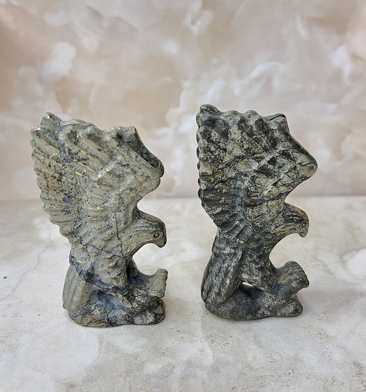 Pyrite Eagle Carving