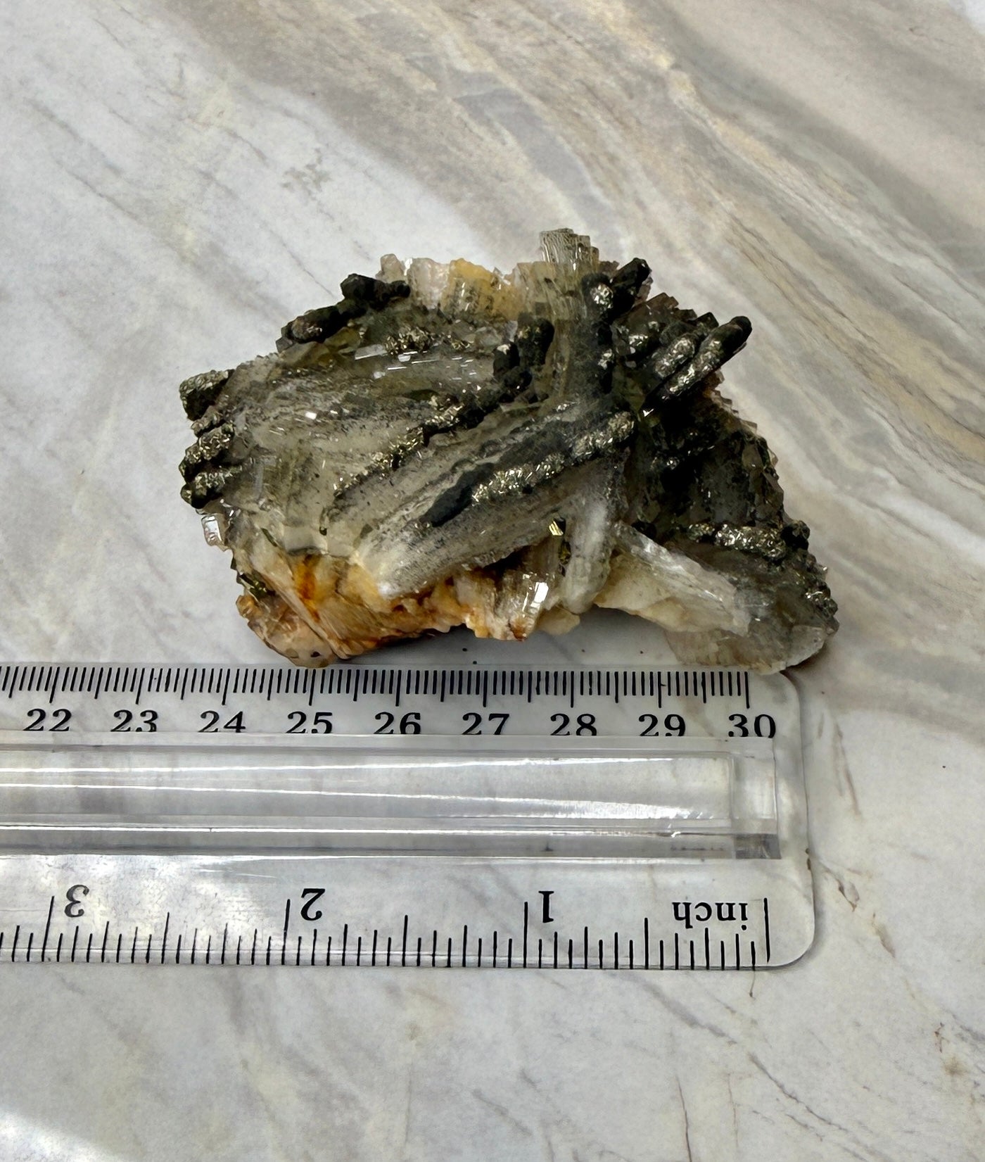 Barite with Pyrite Cluster from Morocco