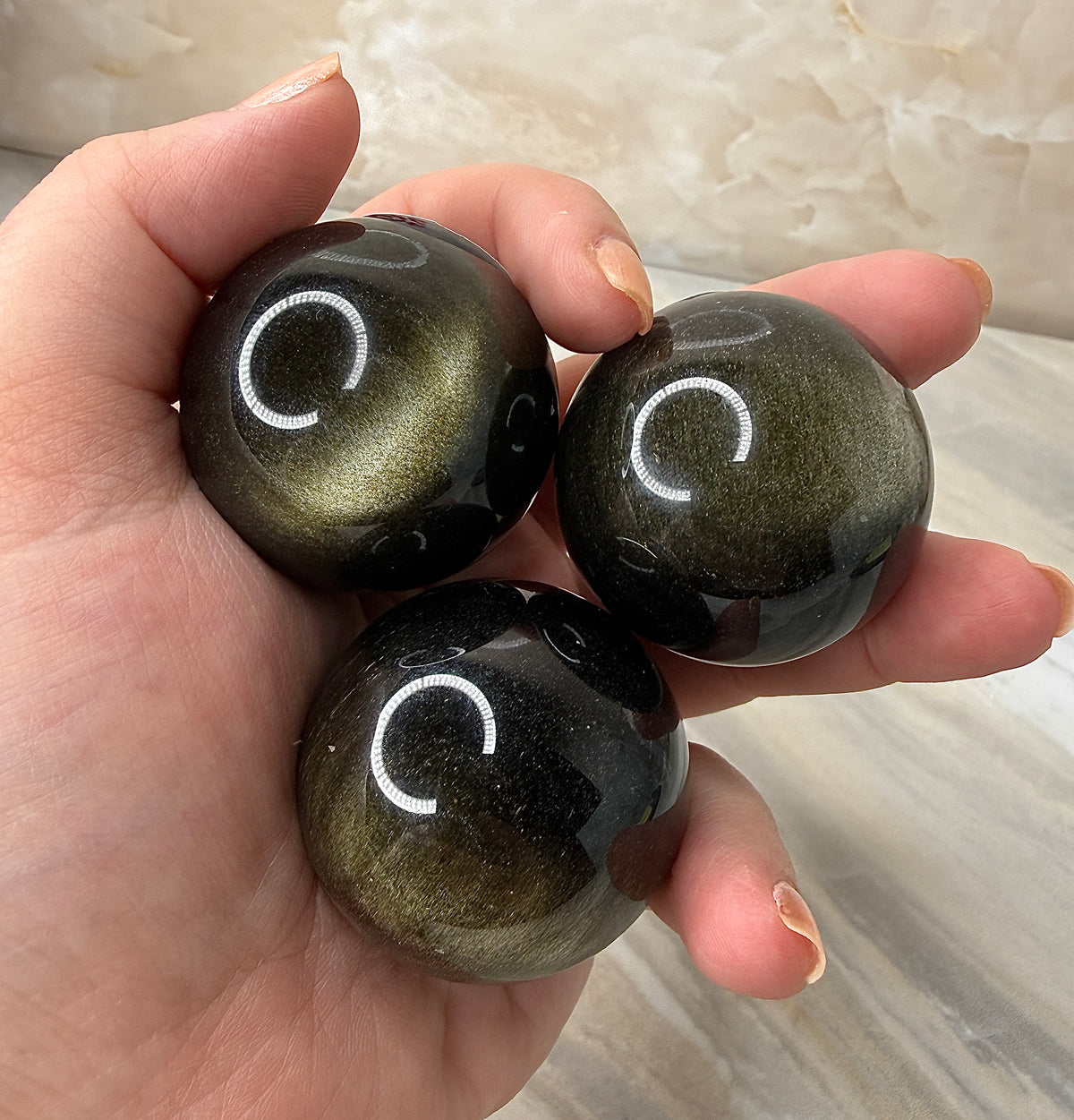 Gold Sheen Obsidian Sphere 38mm