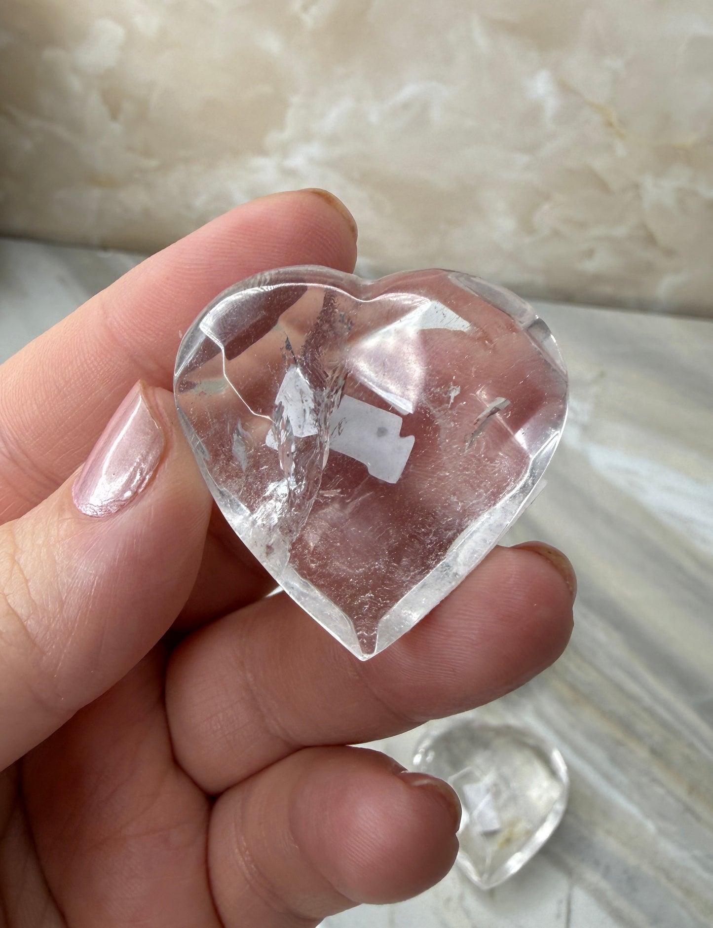 Clear Quartz Faceted Heart from Brazil