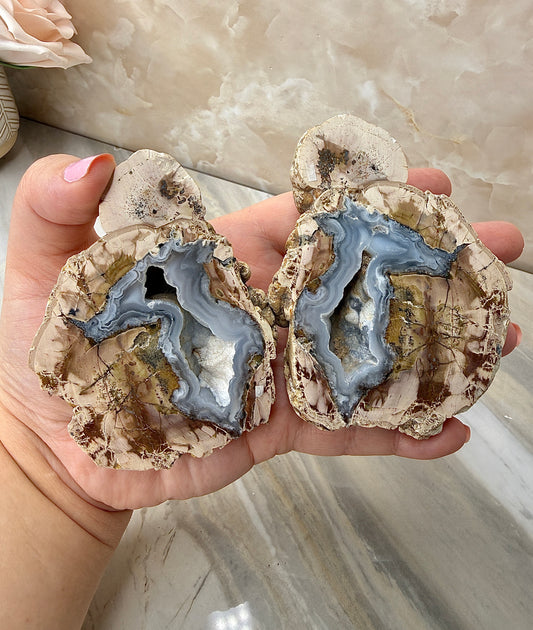 Thunder Agate Egg Pair from Mexico
