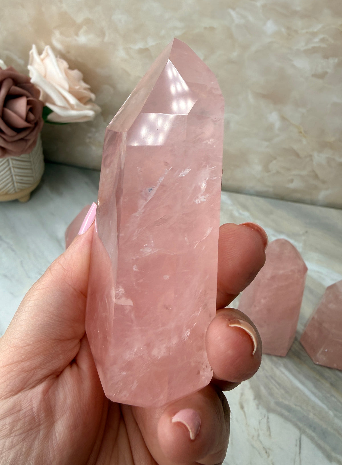 High Quality Rose Quartz Tower
