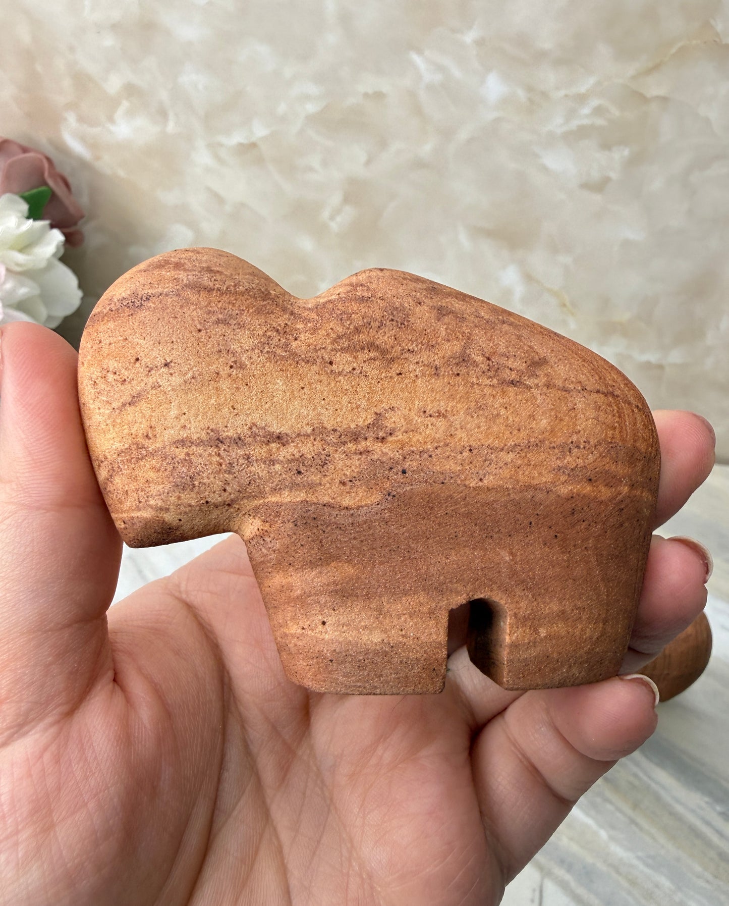 Sandstone Buffalo Carving