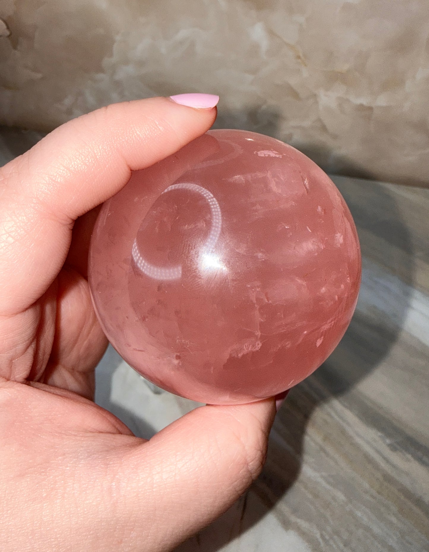 High Quality Rose Quartz Sphere 62mm