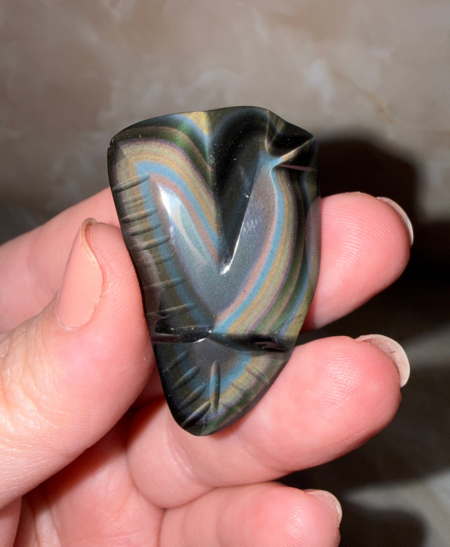Mini Rainbow Obsidian Bird