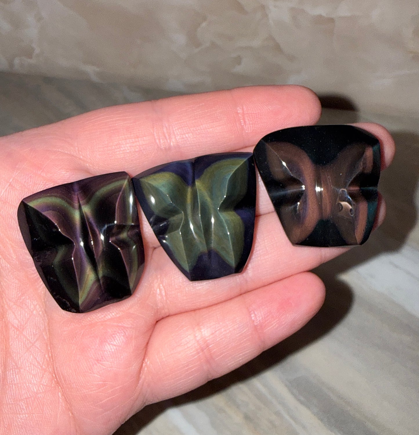 Mini Rainbow Obsidian Butterfly