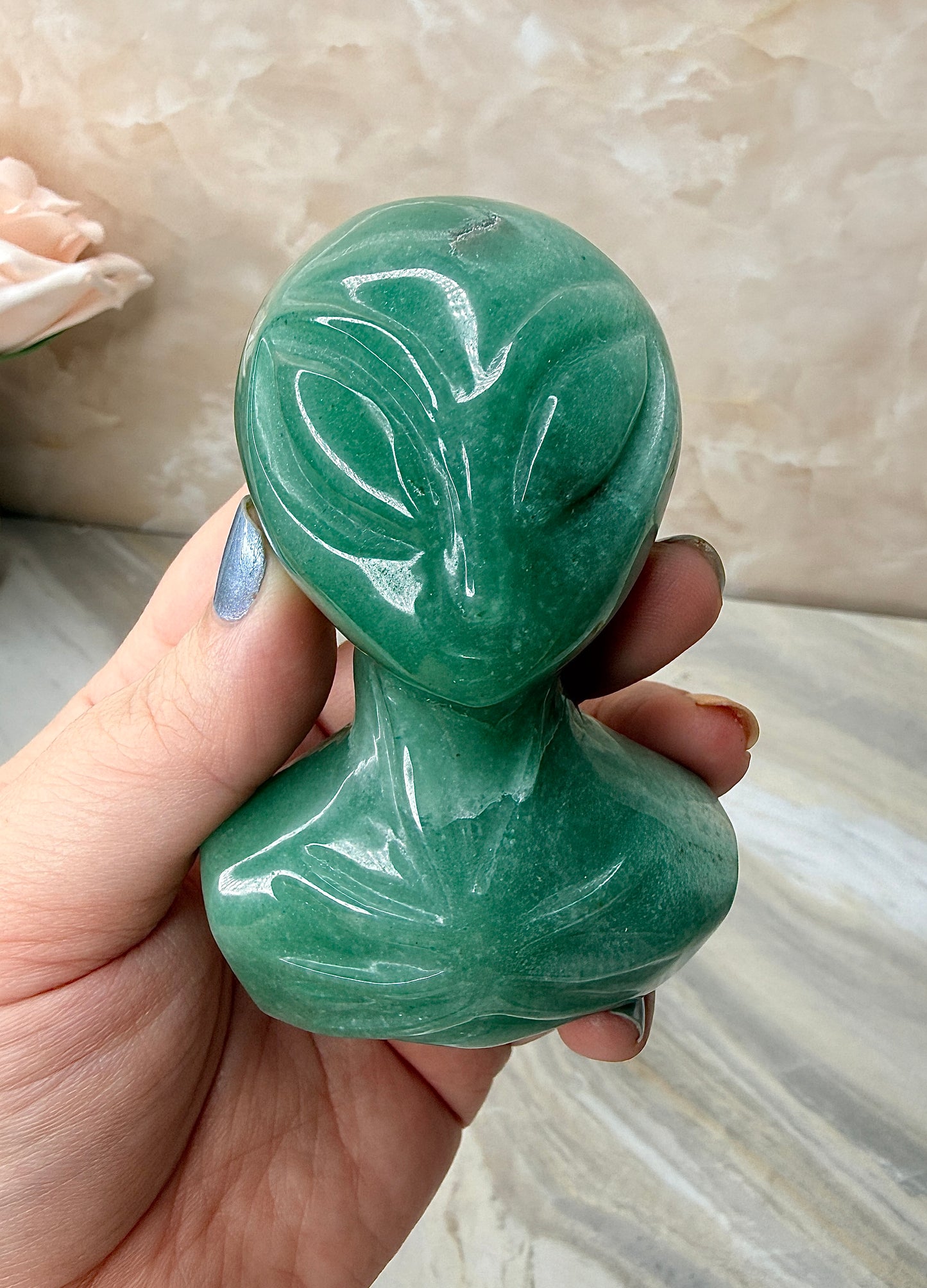 Custom Green Aventurine Alien from Brazil