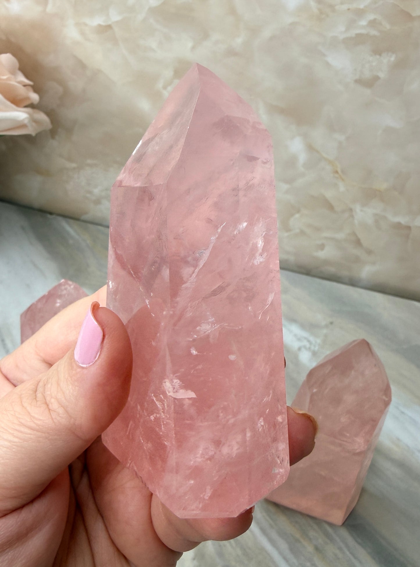 High Quality Rose Quartz Tower